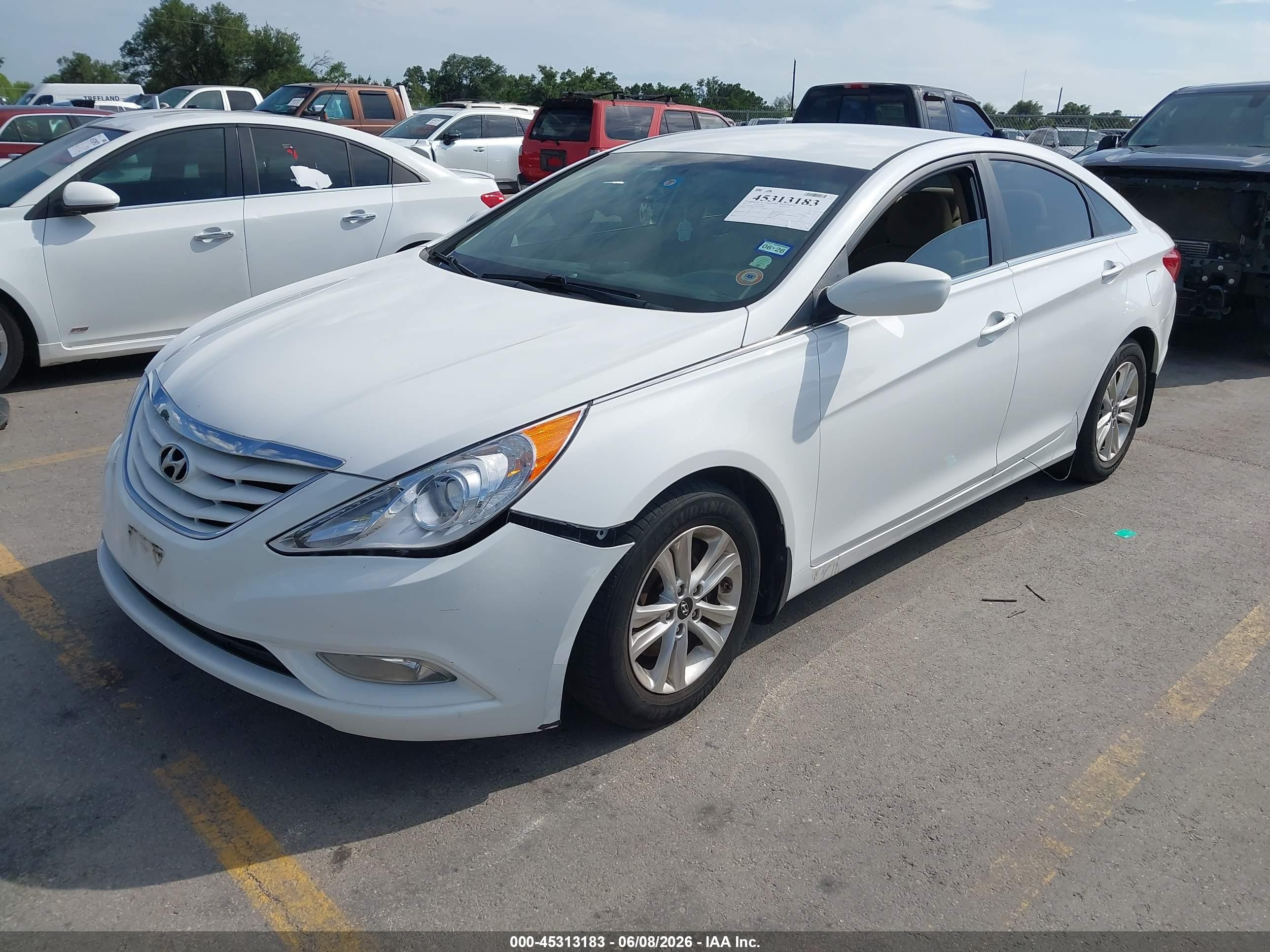 2013 Hyundai Sonata Gls White vin: 5NPEB4AC5DH672368