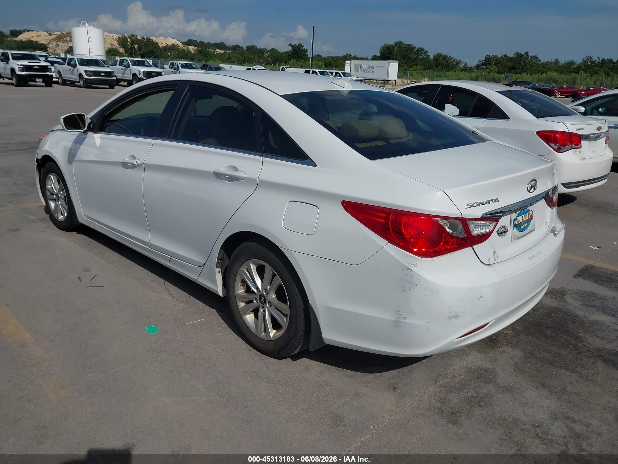2013 Hyundai Sonata Gls White vin: 5NPEB4AC5DH672368