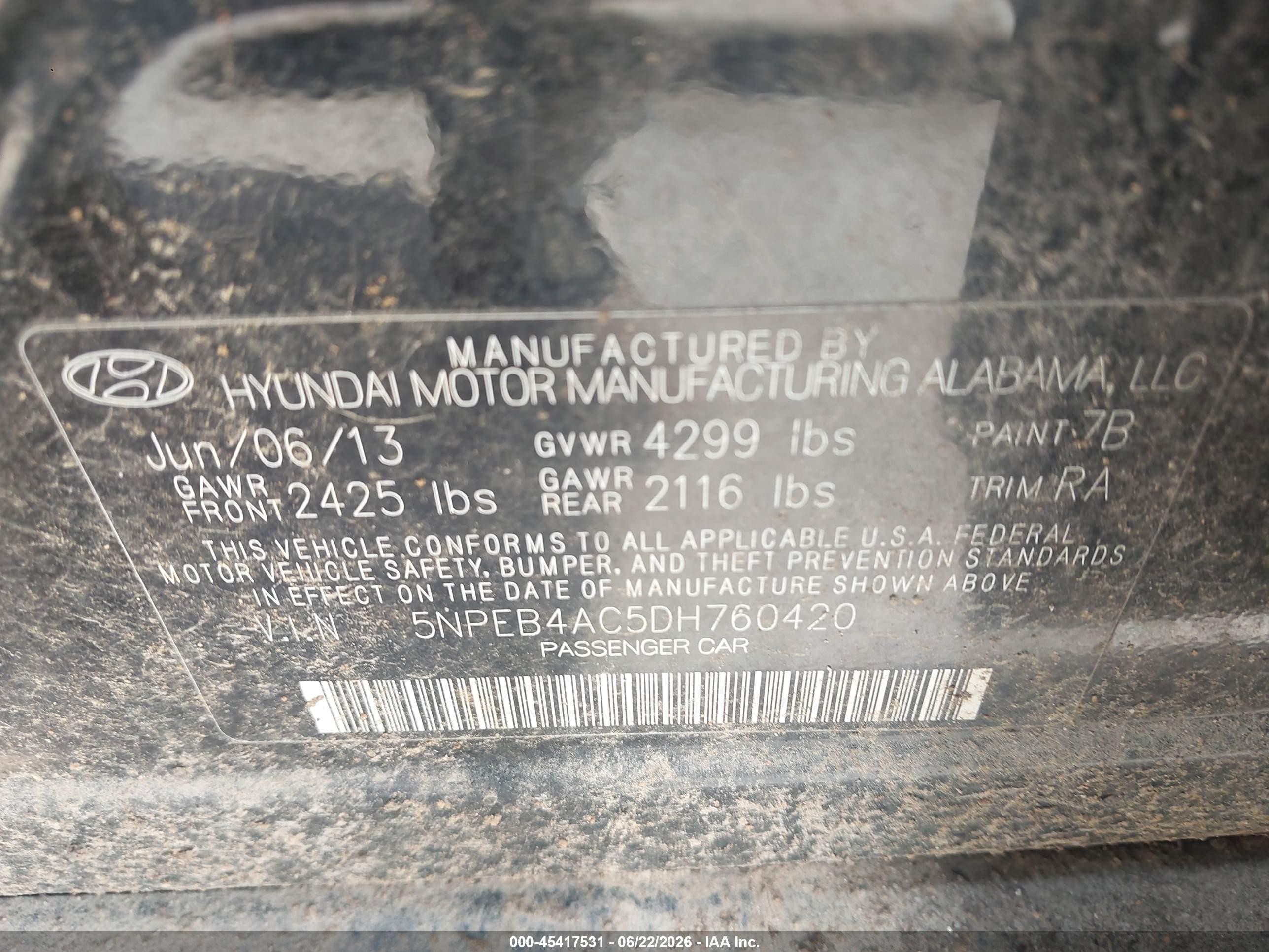 2013 Hyundai Sonata Gls Black vin: 5NPEB4AC5DH760420