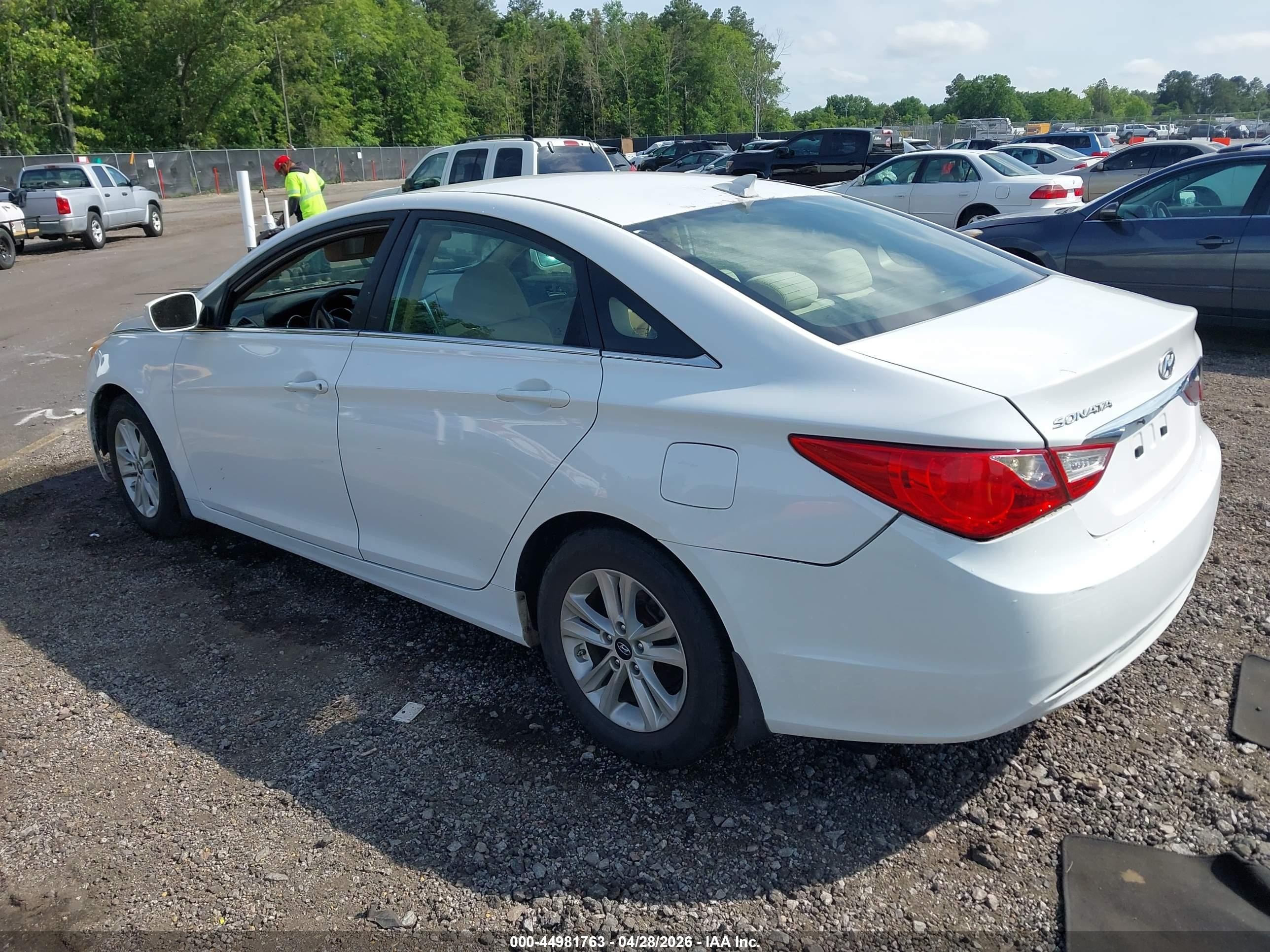 2013 Hyundai Sonata Gls White vin: 5NPEB4AC5DH786189