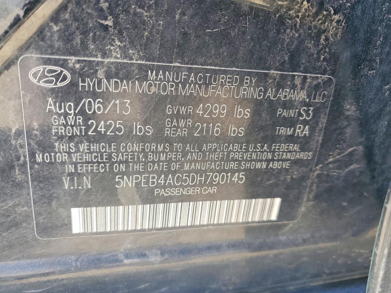 2013 Hyundai Sonata Gls Black vin: 5NPEB4AC5DH790145