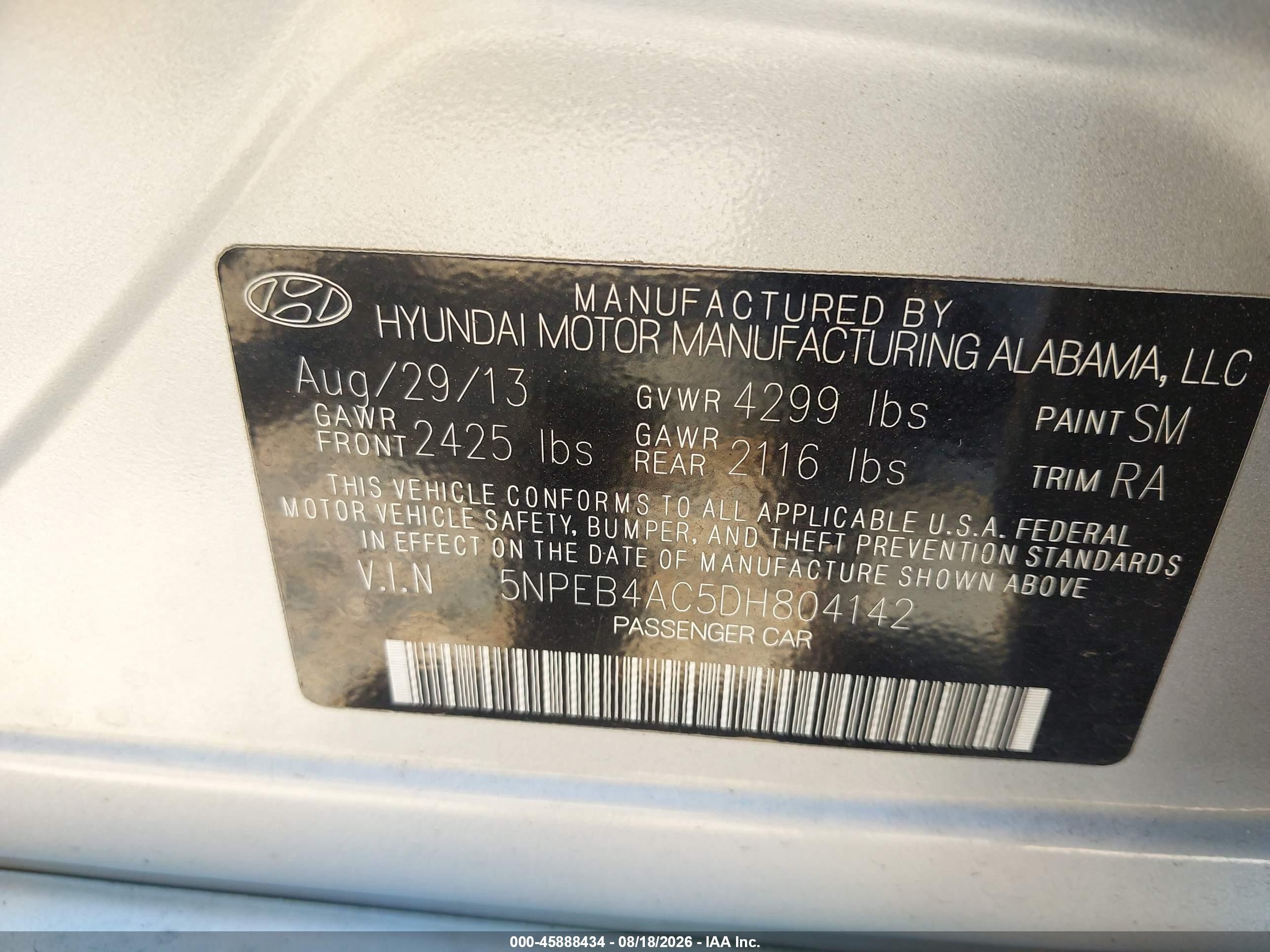 2013 Hyundai Sonata Gls Серебряный vin: 5NPEB4AC5DH804142