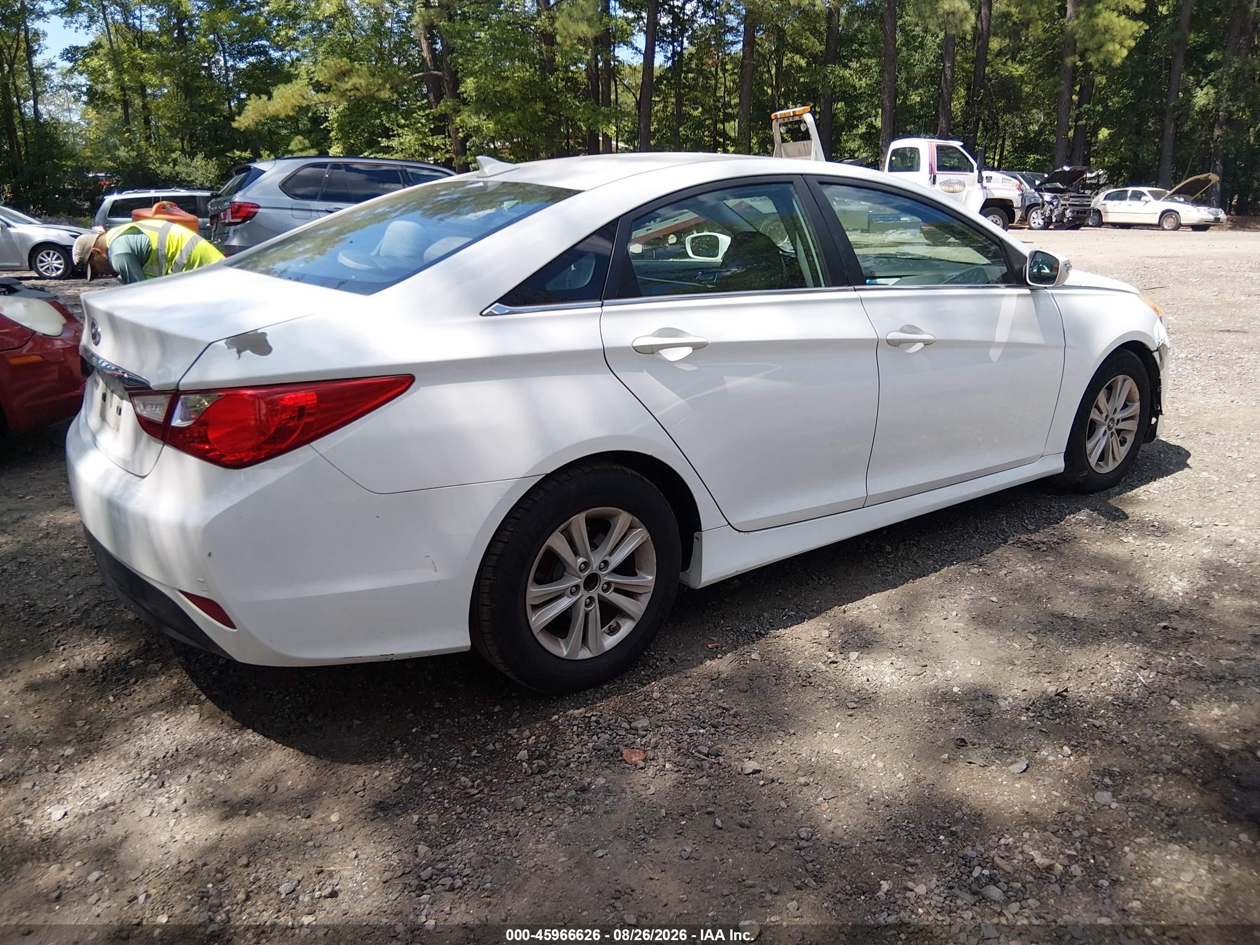 2014 Hyundai Sonata Gls White vin: 5NPEB4AC5EH813070