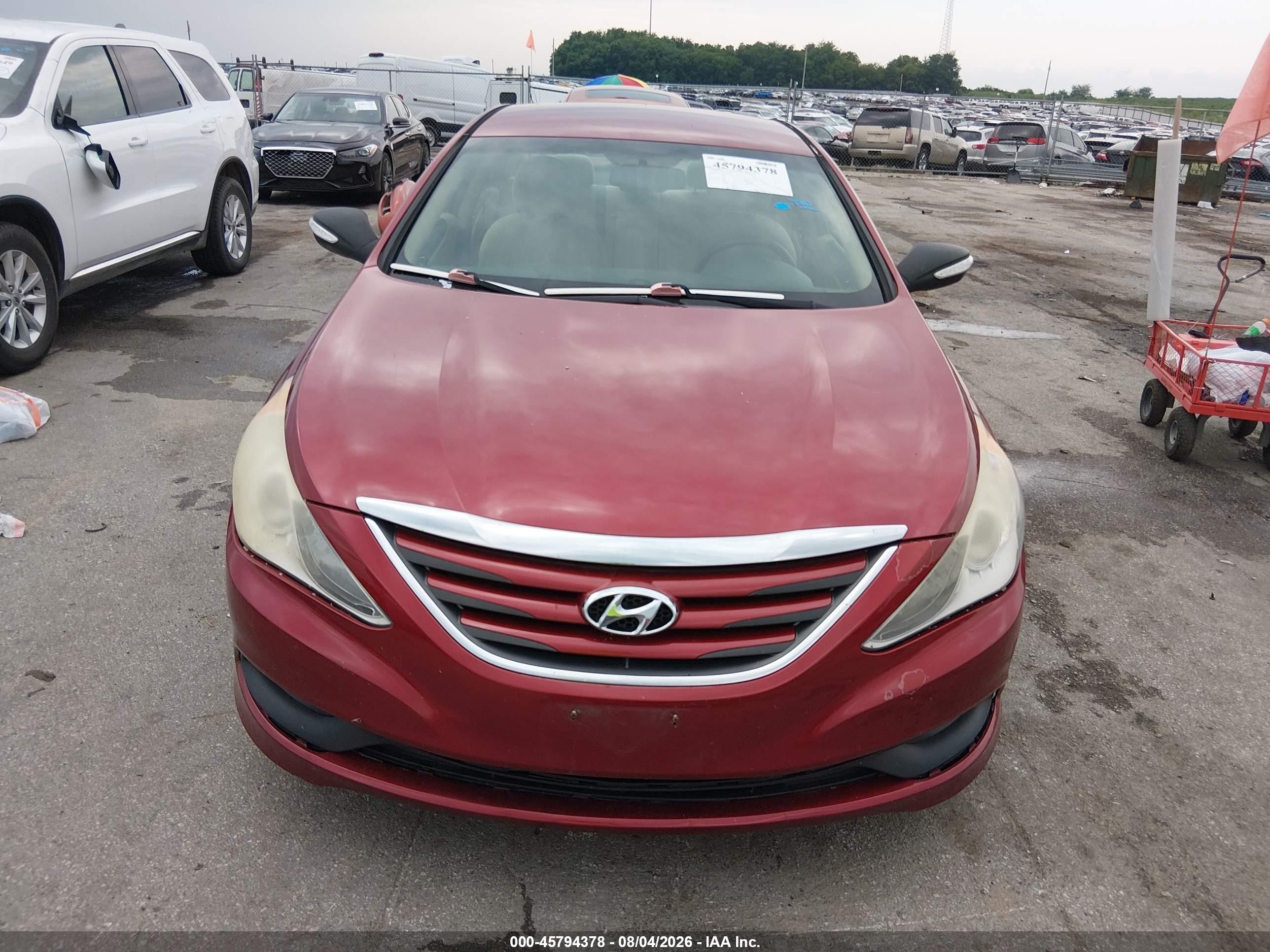 2014 Hyundai Sonata Gls Темно-бордовый vin: 5NPEB4AC5EH825297