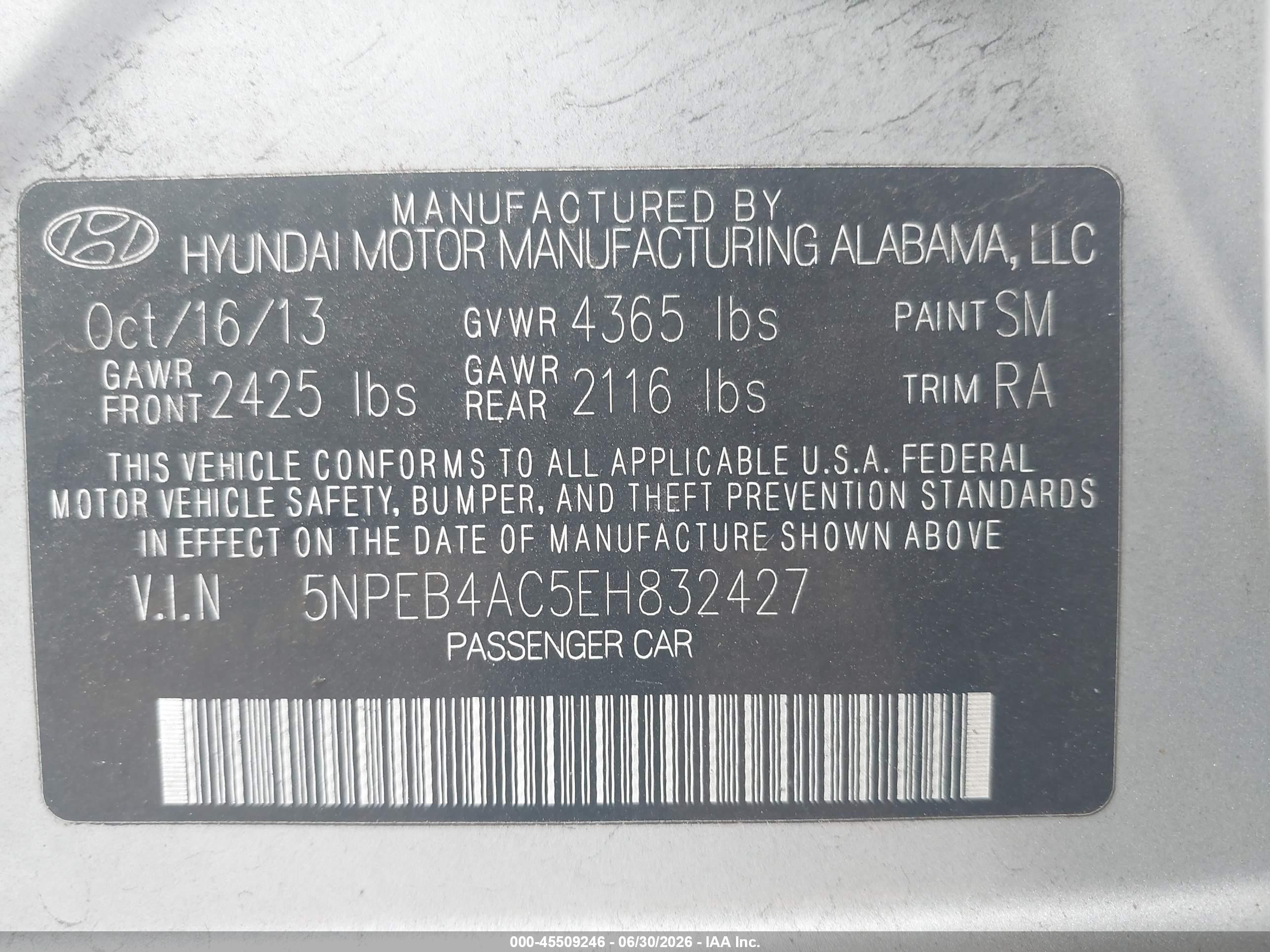 2014 Hyundai Sonata Gls Silver vin: 5NPEB4AC5EH832427