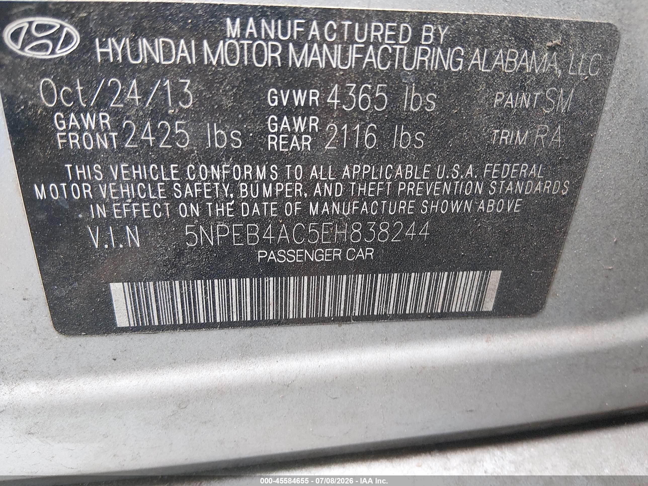 2014 Hyundai Sonata Gls Серебряный vin: 5NPEB4AC5EH838244