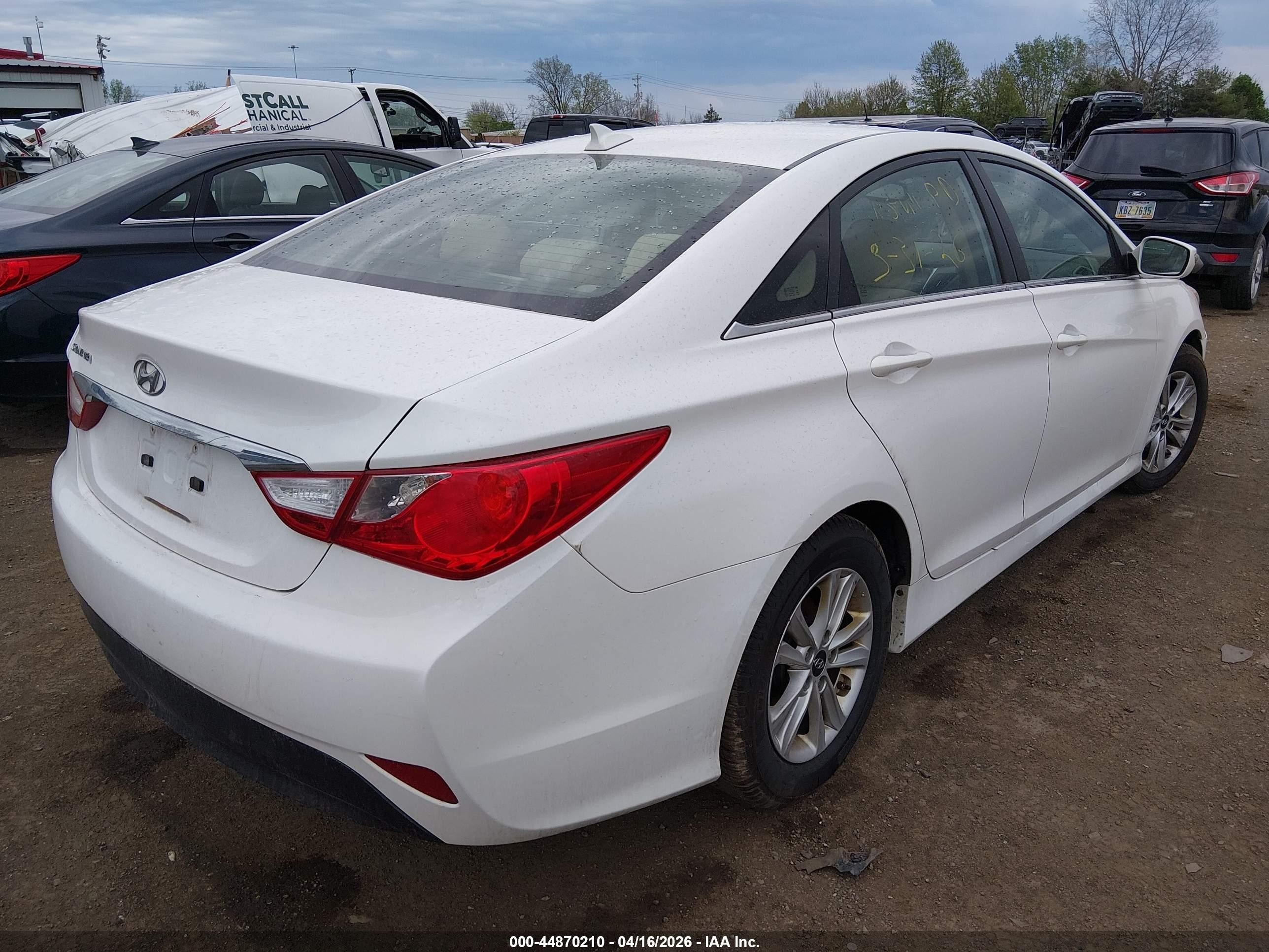 2014 Hyundai Sonata Gls White vin: 5NPEB4AC5EH853195