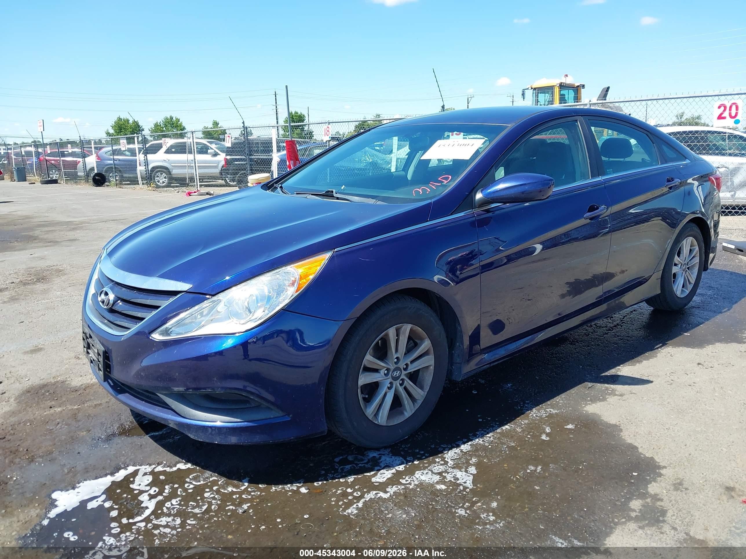 2014 Hyundai Sonata Gls Синий vin: 5NPEB4AC5EH856761