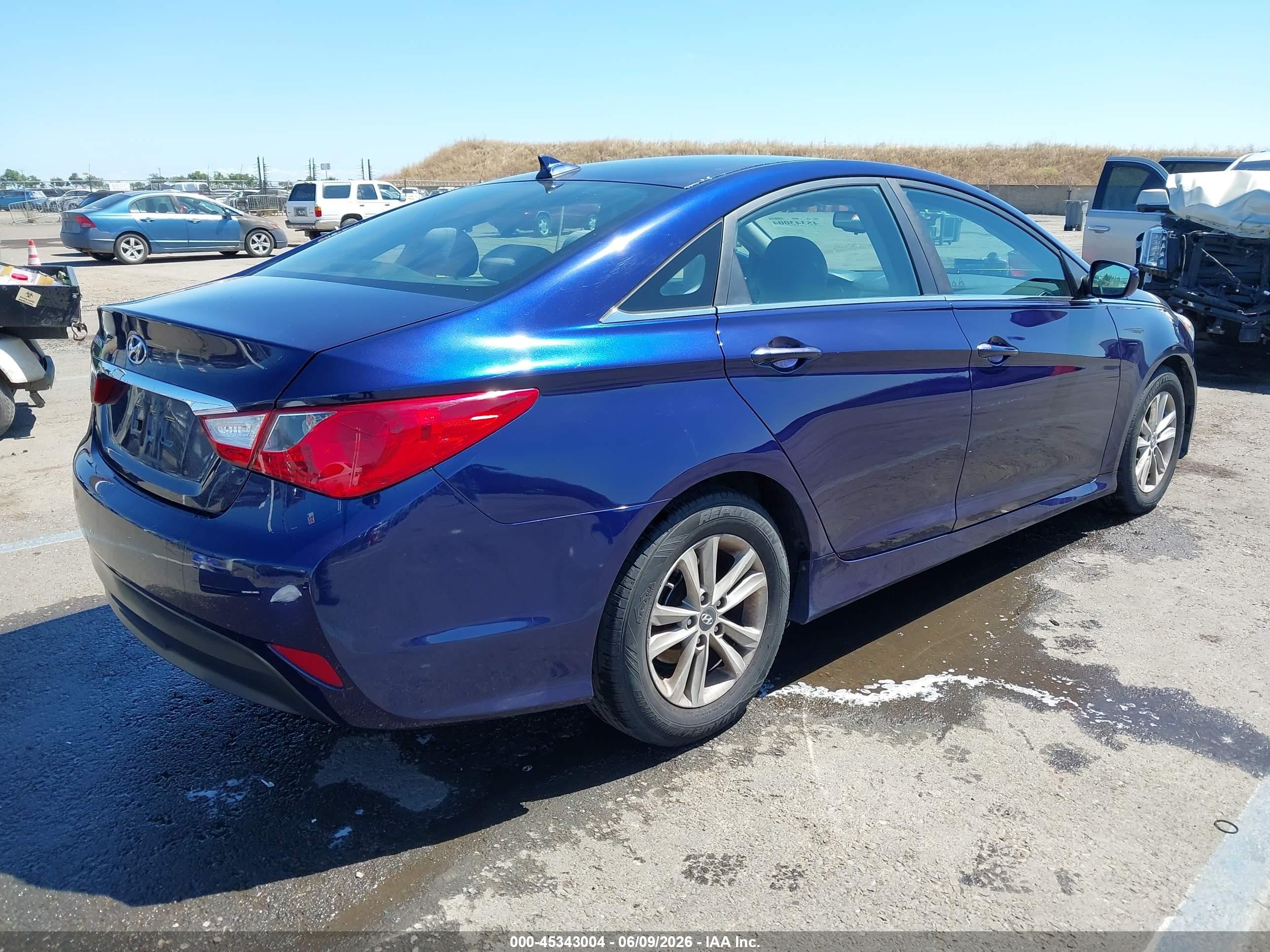 2014 Hyundai Sonata Gls Синий vin: 5NPEB4AC5EH856761