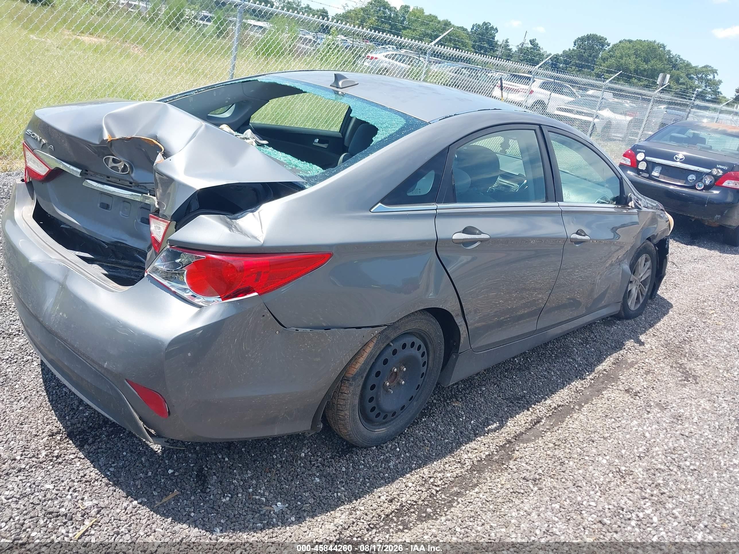 2014 Hyundai Sonata Gls Gray vin: 5NPEB4AC5EH867016