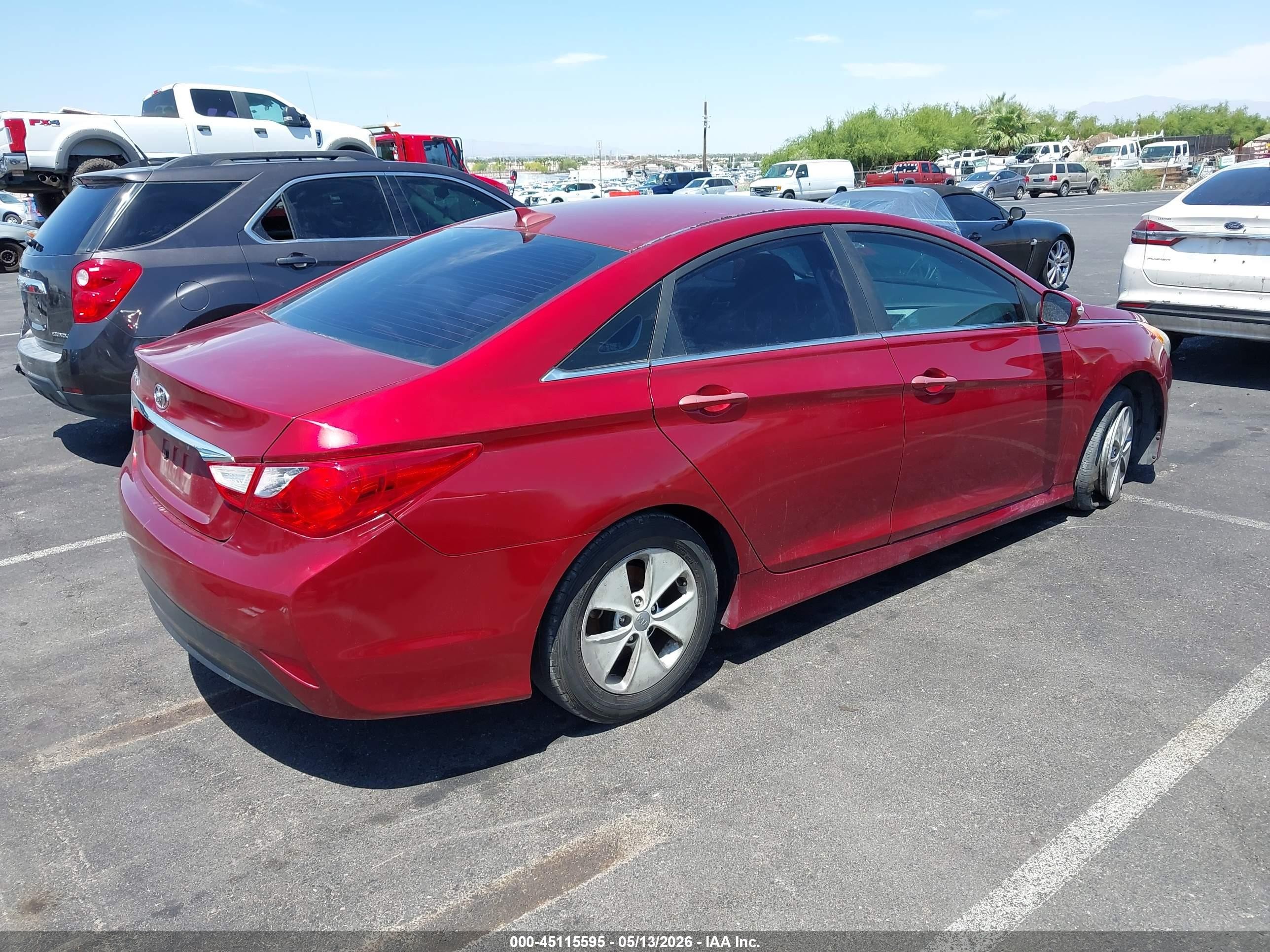 2014 Hyundai Sonata Gls Red vin: 5NPEB4AC5EH869915