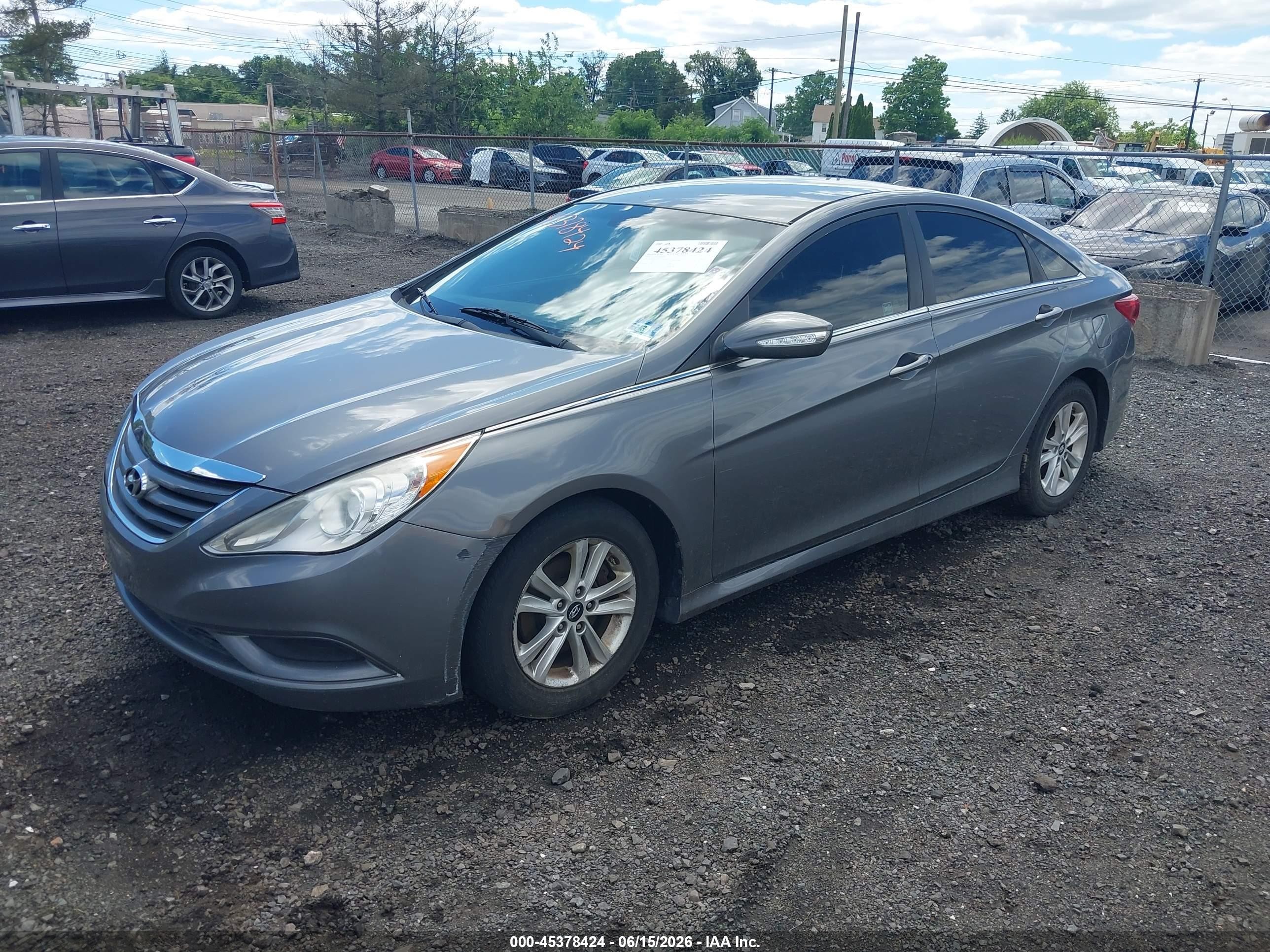 2014 Hyundai Sonata Gls Gray vin: 5NPEB4AC5EH875083