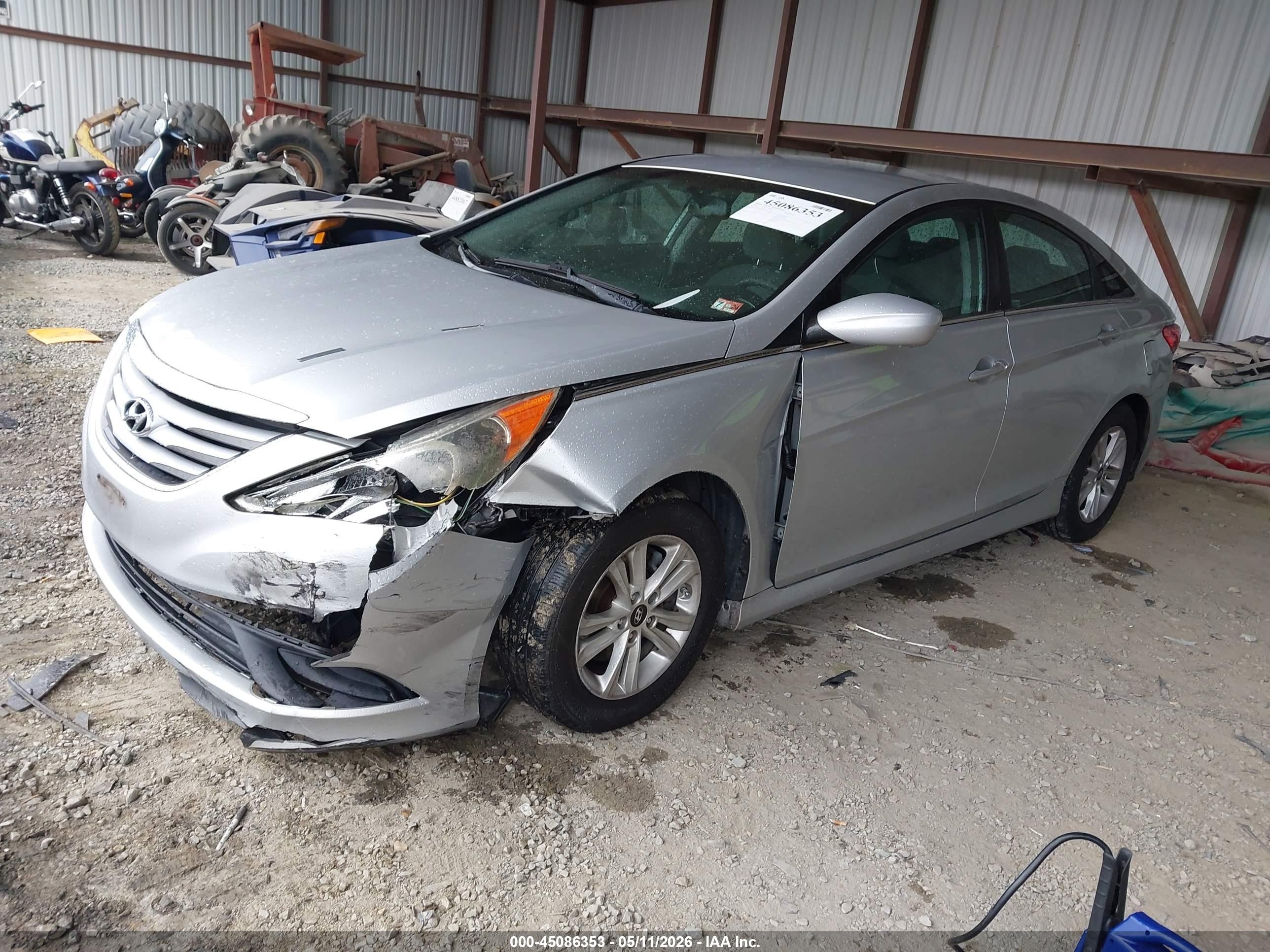 2014 Hyundai Sonata Gls Silver vin: 5NPEB4AC5EH879523