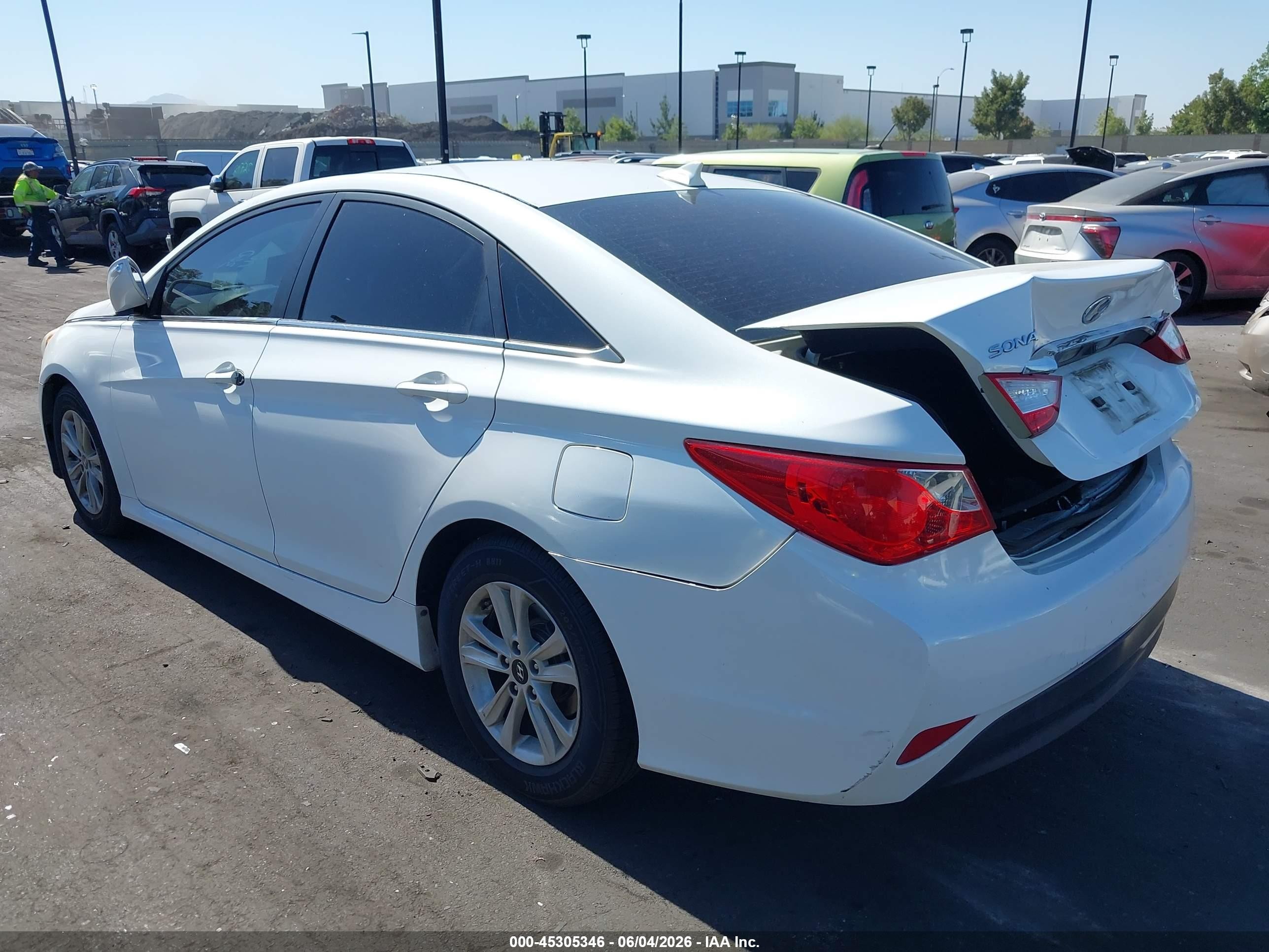 2014 Hyundai Sonata Gls White vin: 5NPEB4AC5EH880333