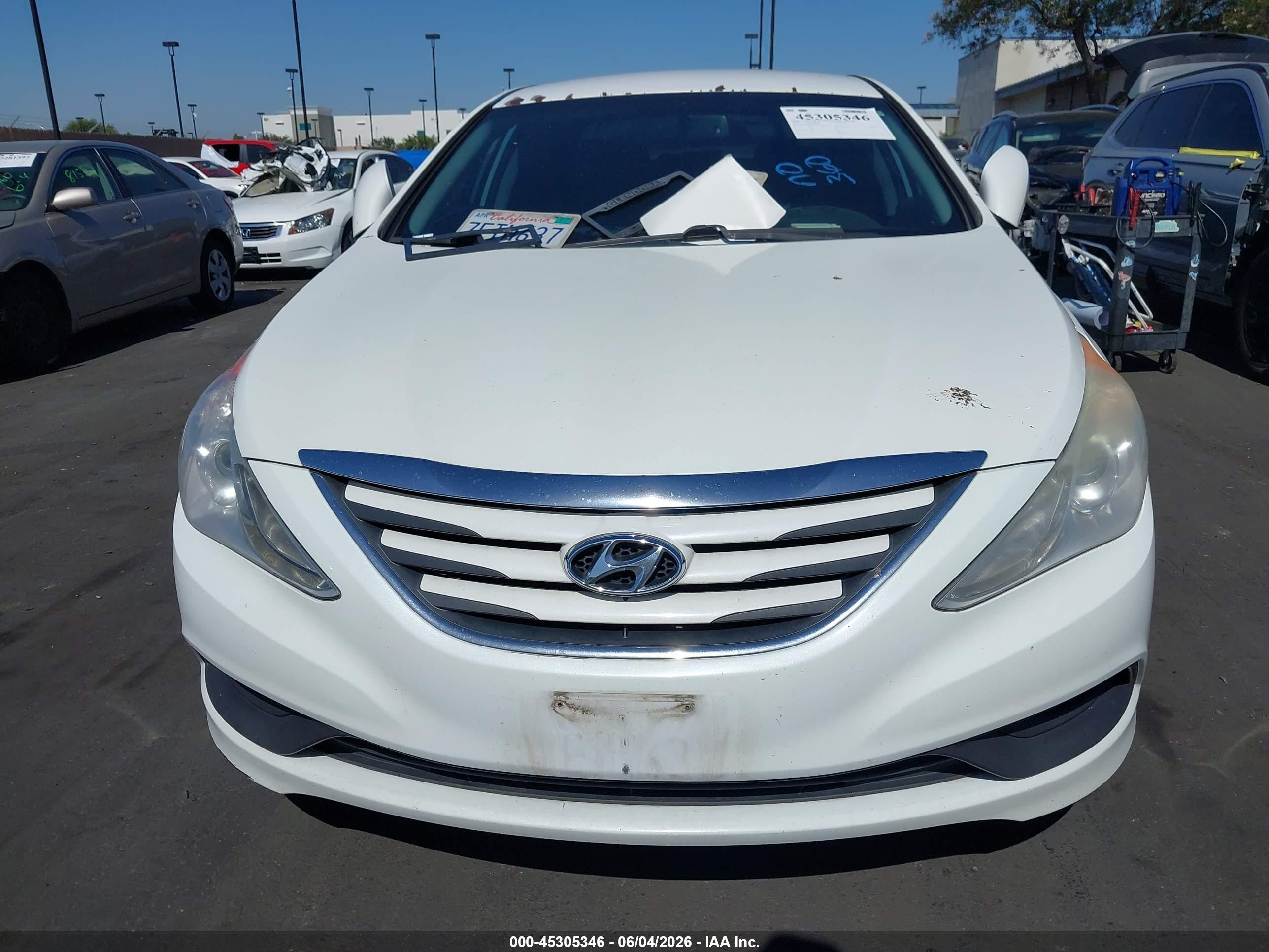 2014 Hyundai Sonata Gls White vin: 5NPEB4AC5EH880333