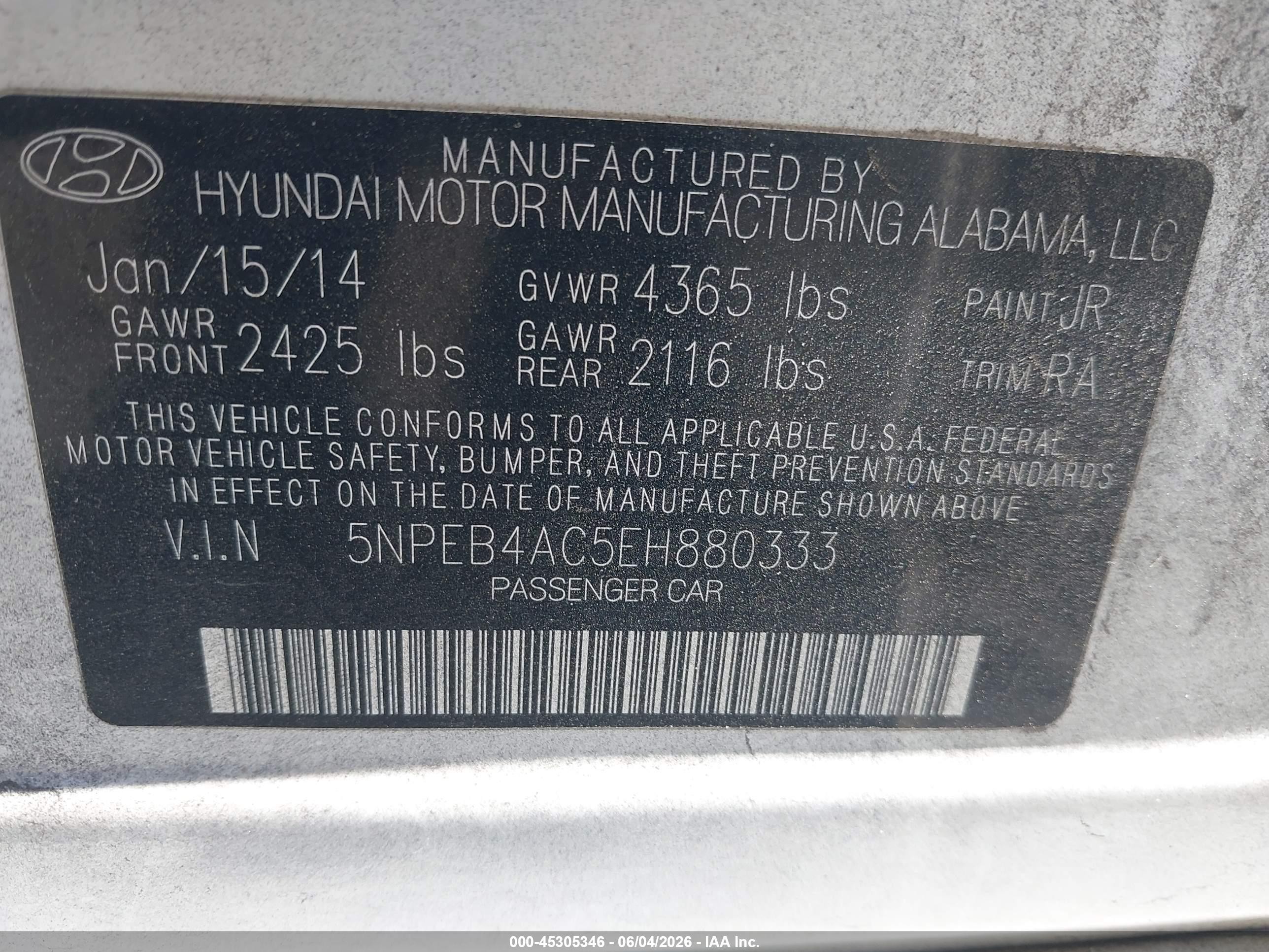 2014 Hyundai Sonata Gls White vin: 5NPEB4AC5EH880333