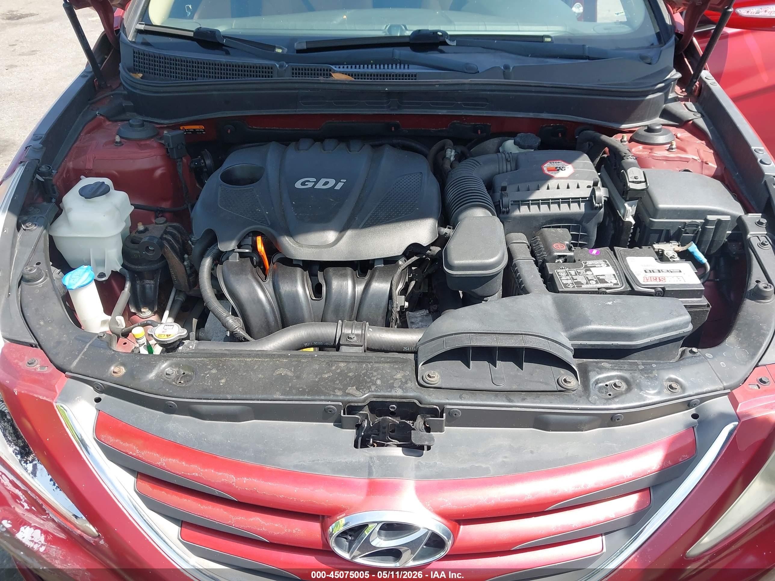 2014 Hyundai Sonata Gls Красный vin: 5NPEB4AC5EH883684