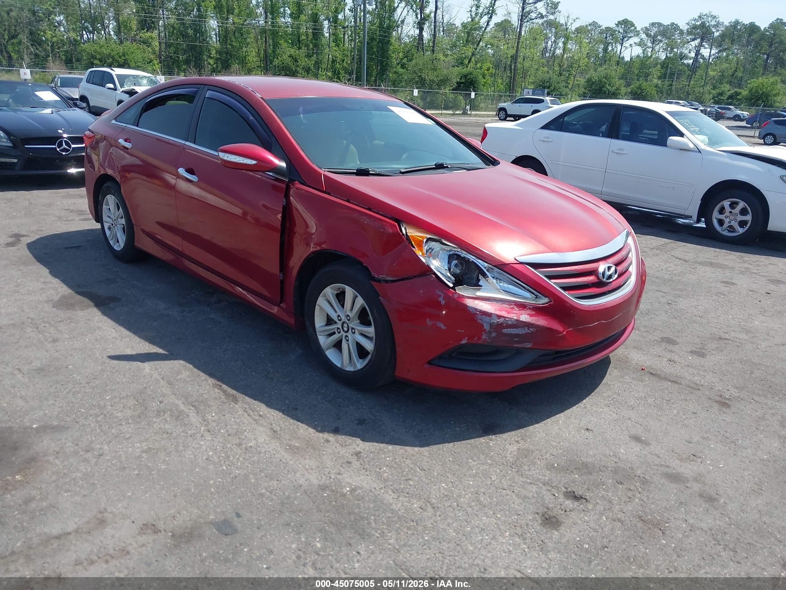 2014 Hyundai Sonata Gls Красный vin: 5NPEB4AC5EH883684