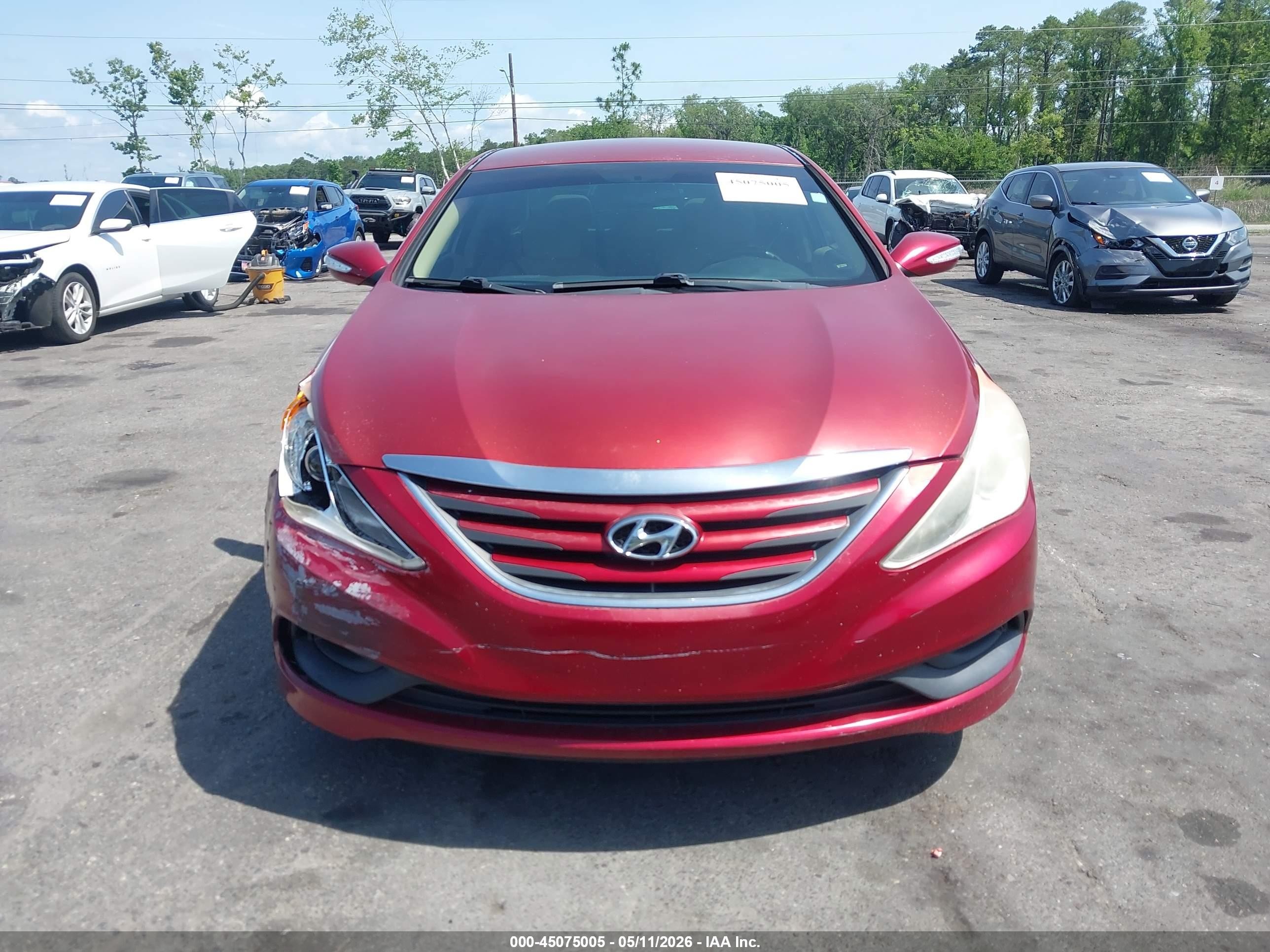 2014 Hyundai Sonata Gls Красный vin: 5NPEB4AC5EH883684