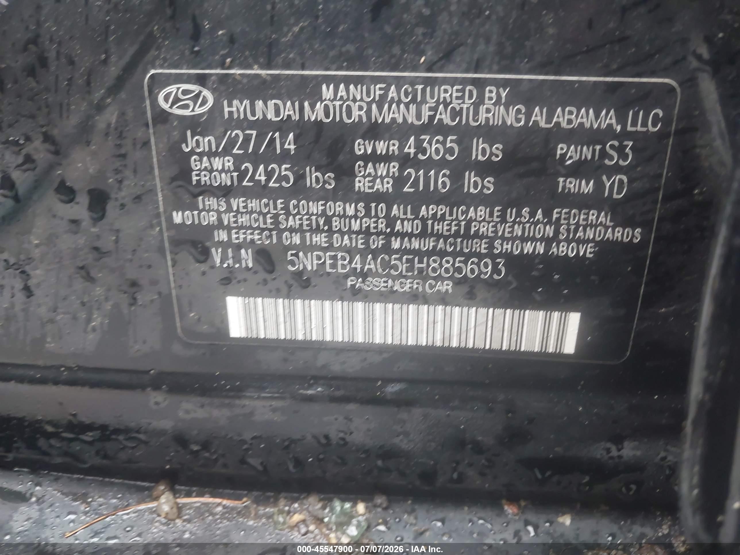 2014 Hyundai Sonata Gls Black vin: 5NPEB4AC5EH885693