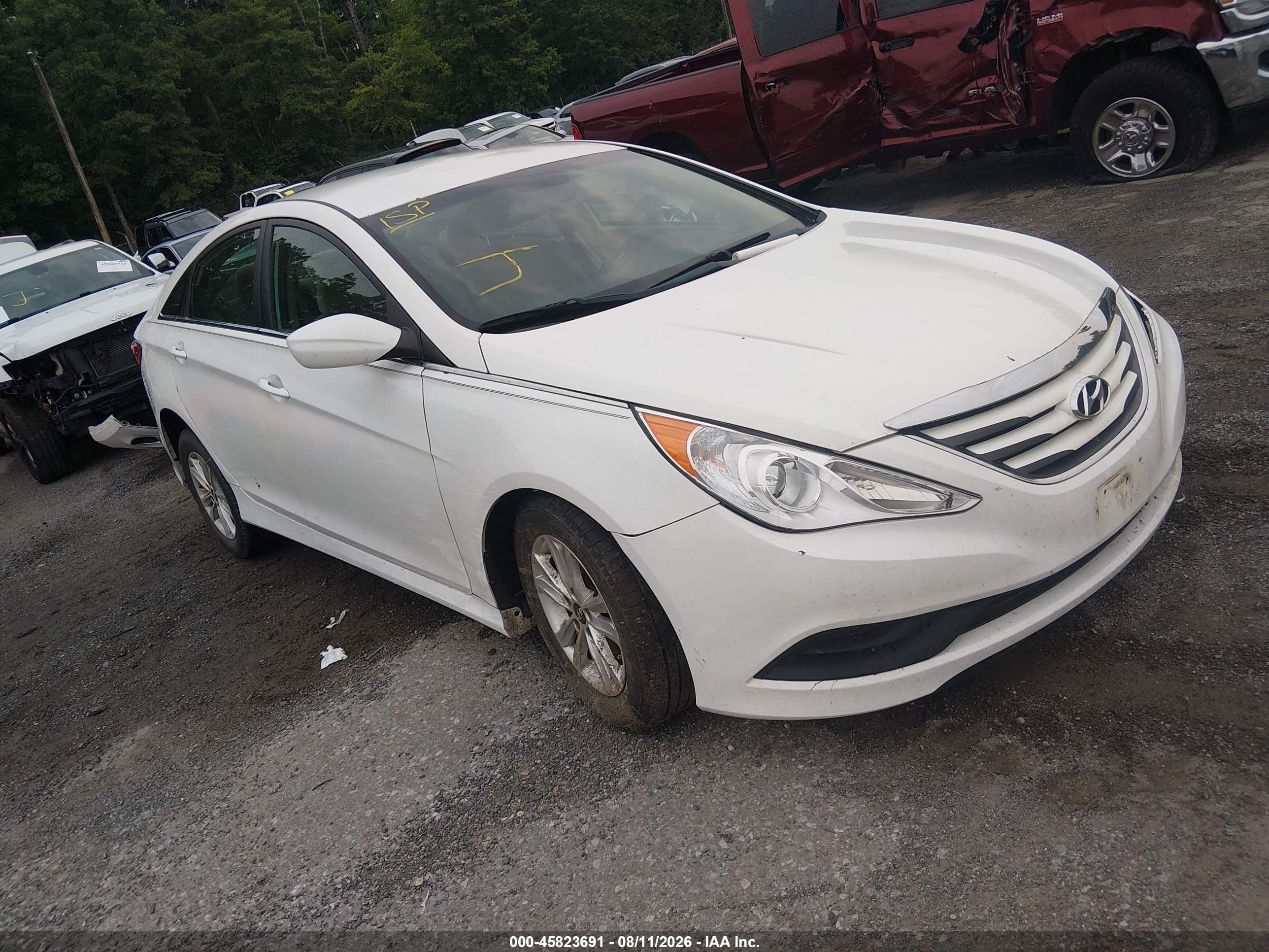 2014 Hyundai Sonata Gls White vin: 5NPEB4AC5EH928512