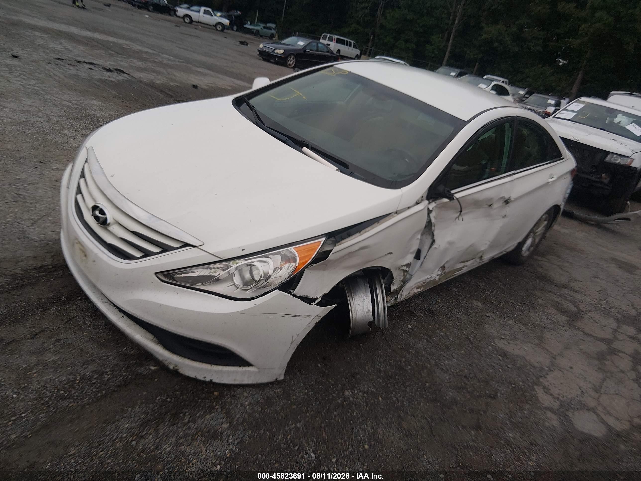 2014 Hyundai Sonata Gls White vin: 5NPEB4AC5EH928512
