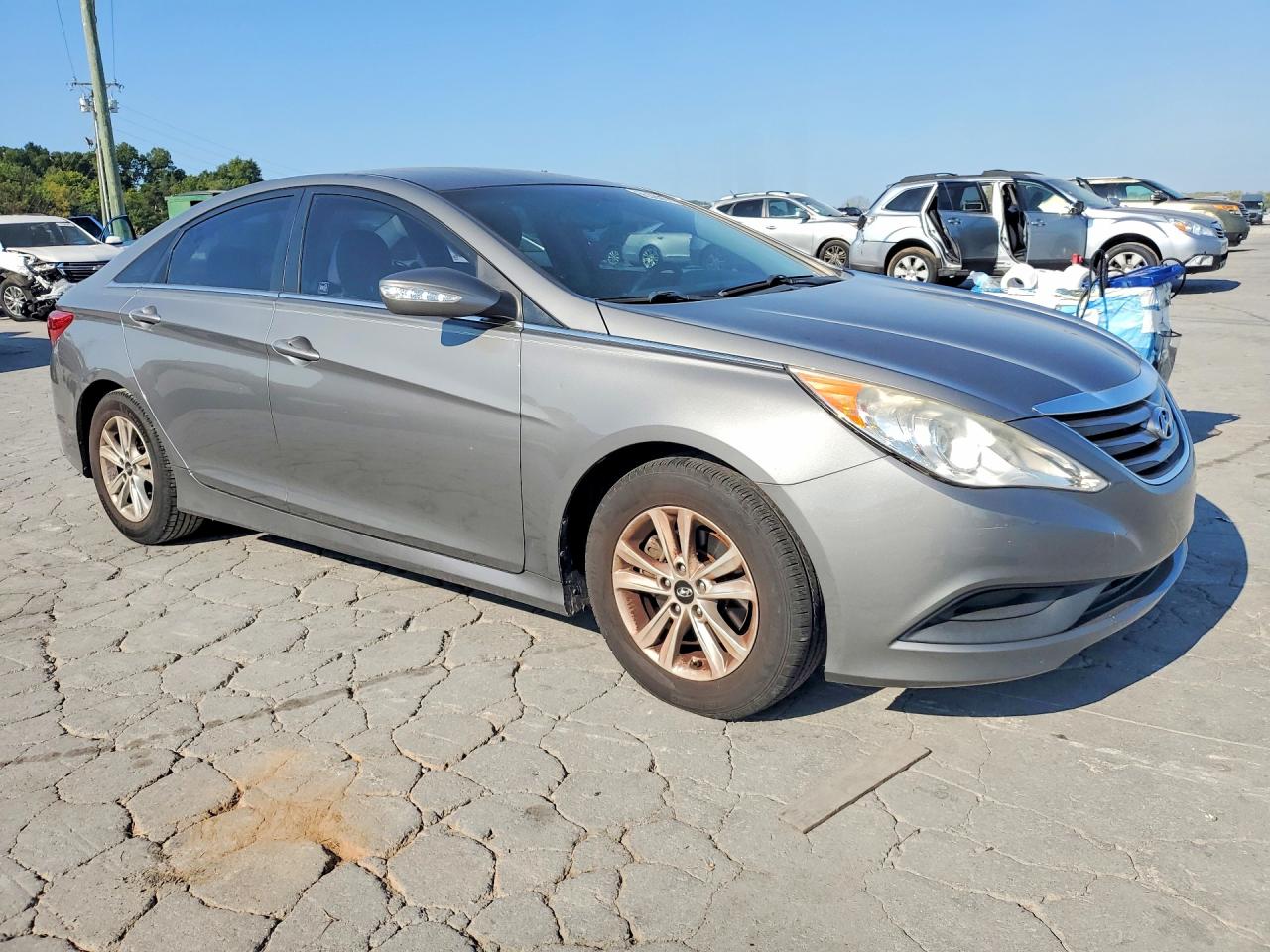 2014 Hyundai Sonata Gls Gray vin: 5NPEB4AC5EH929482