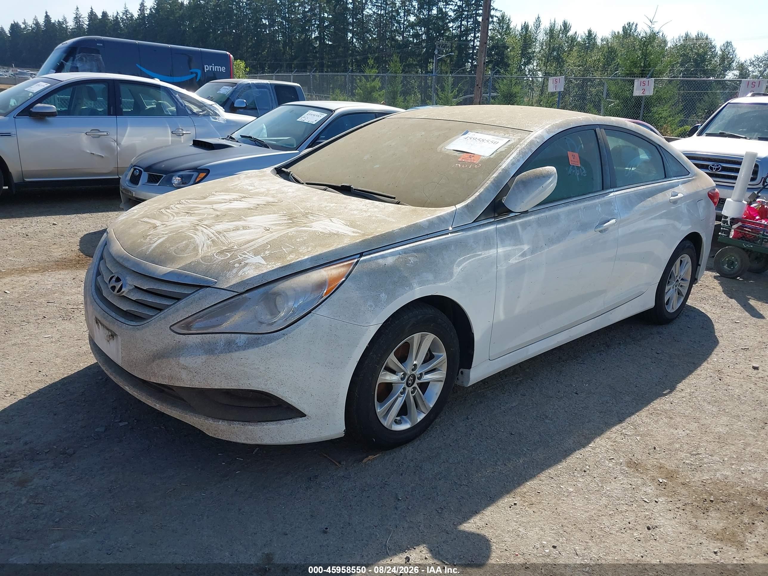 2014 Hyundai Sonata Gls White vin: 5NPEB4AC5EH930681