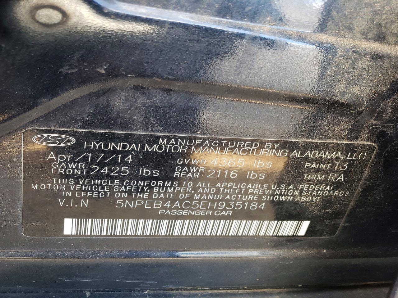 2014 Hyundai Sonata Gls Blue vin: 5NPEB4AC5EH935184