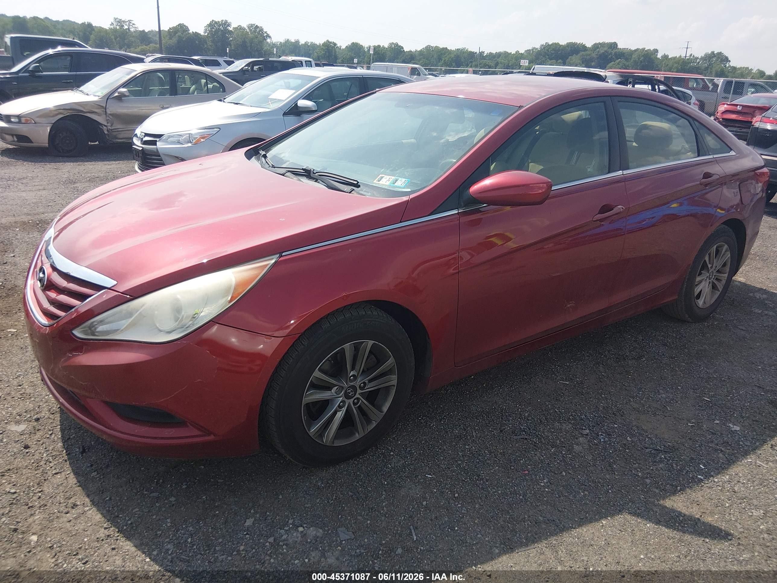 2011 Hyundai Sonata Gls Red vin: 5NPEB4AC6BH177903