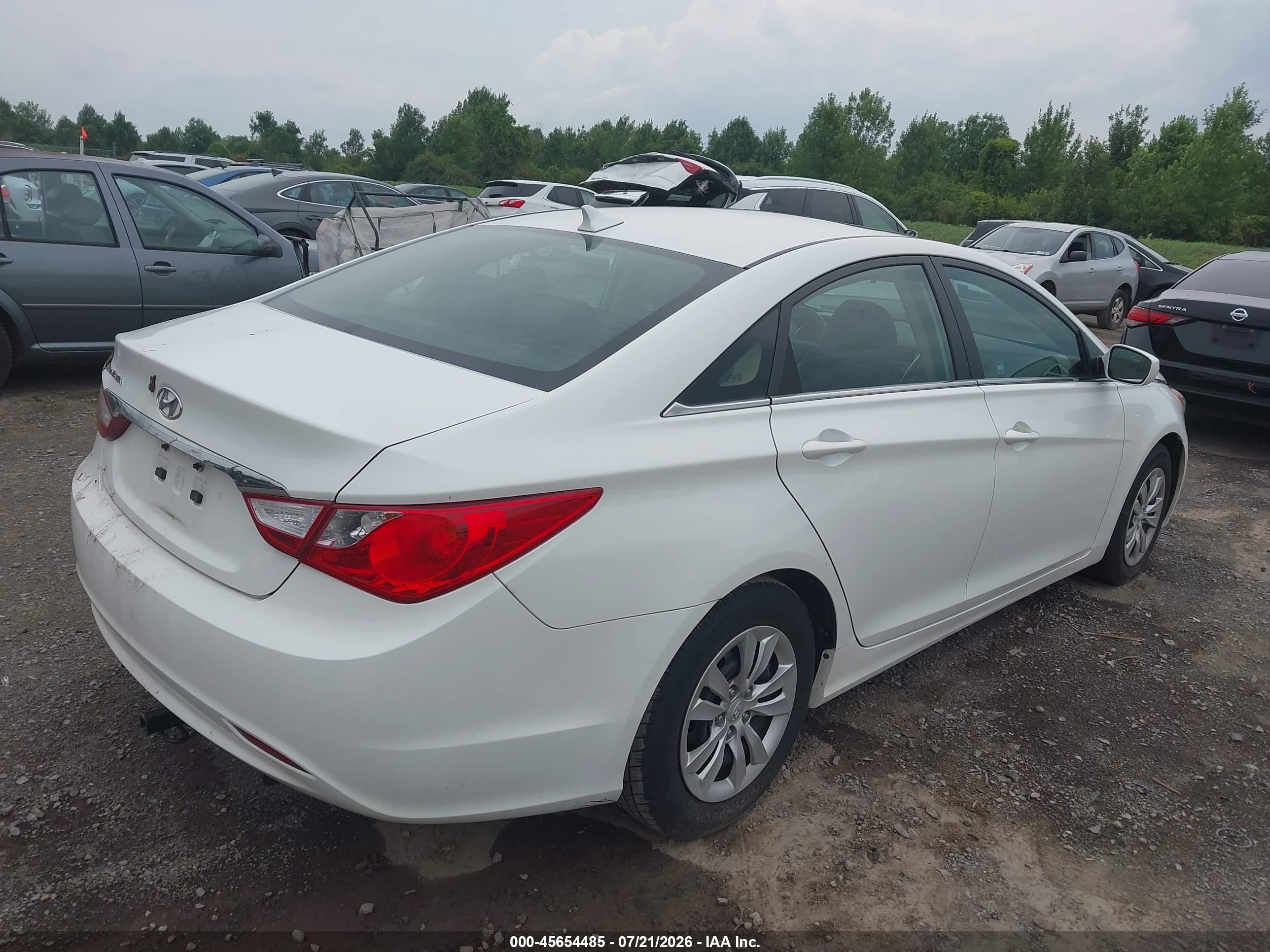 2011 Hyundai Sonata Gls White vin: 5NPEB4AC6BH198881