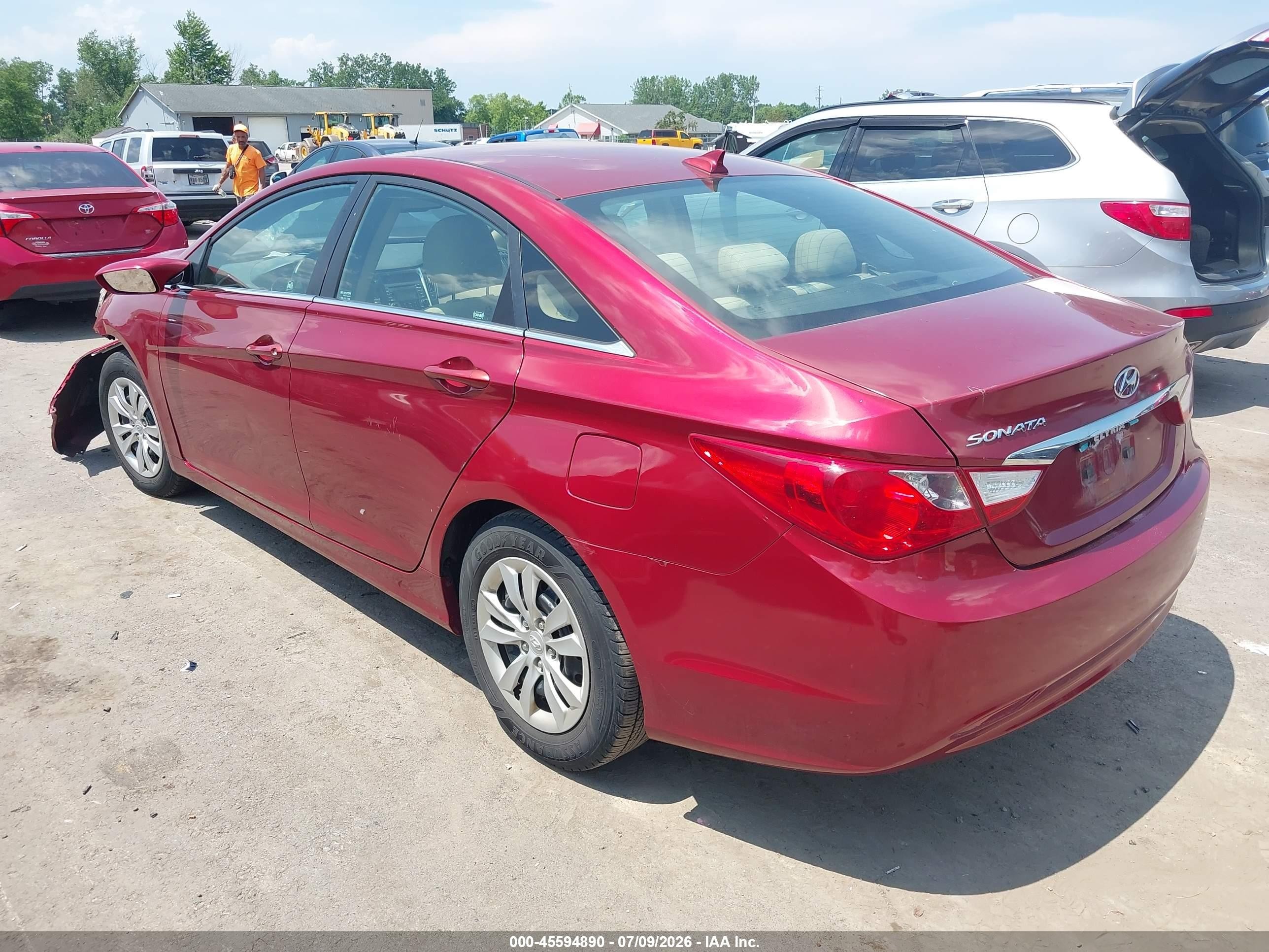 2012 Hyundai Sonata Gls Red vin: 5NPEB4AC6CH319135