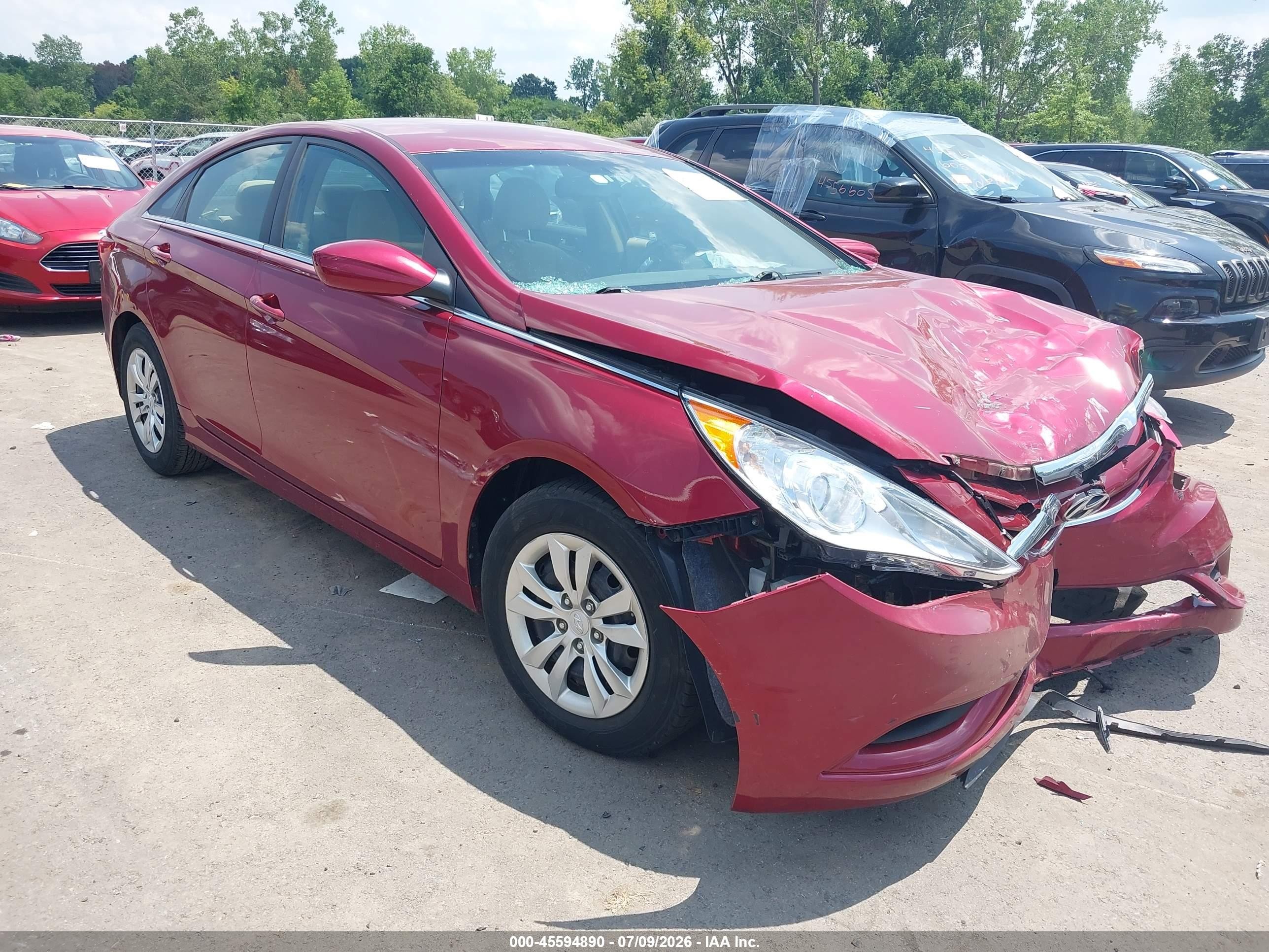 2012 Hyundai Sonata Gls Red vin: 5NPEB4AC6CH319135