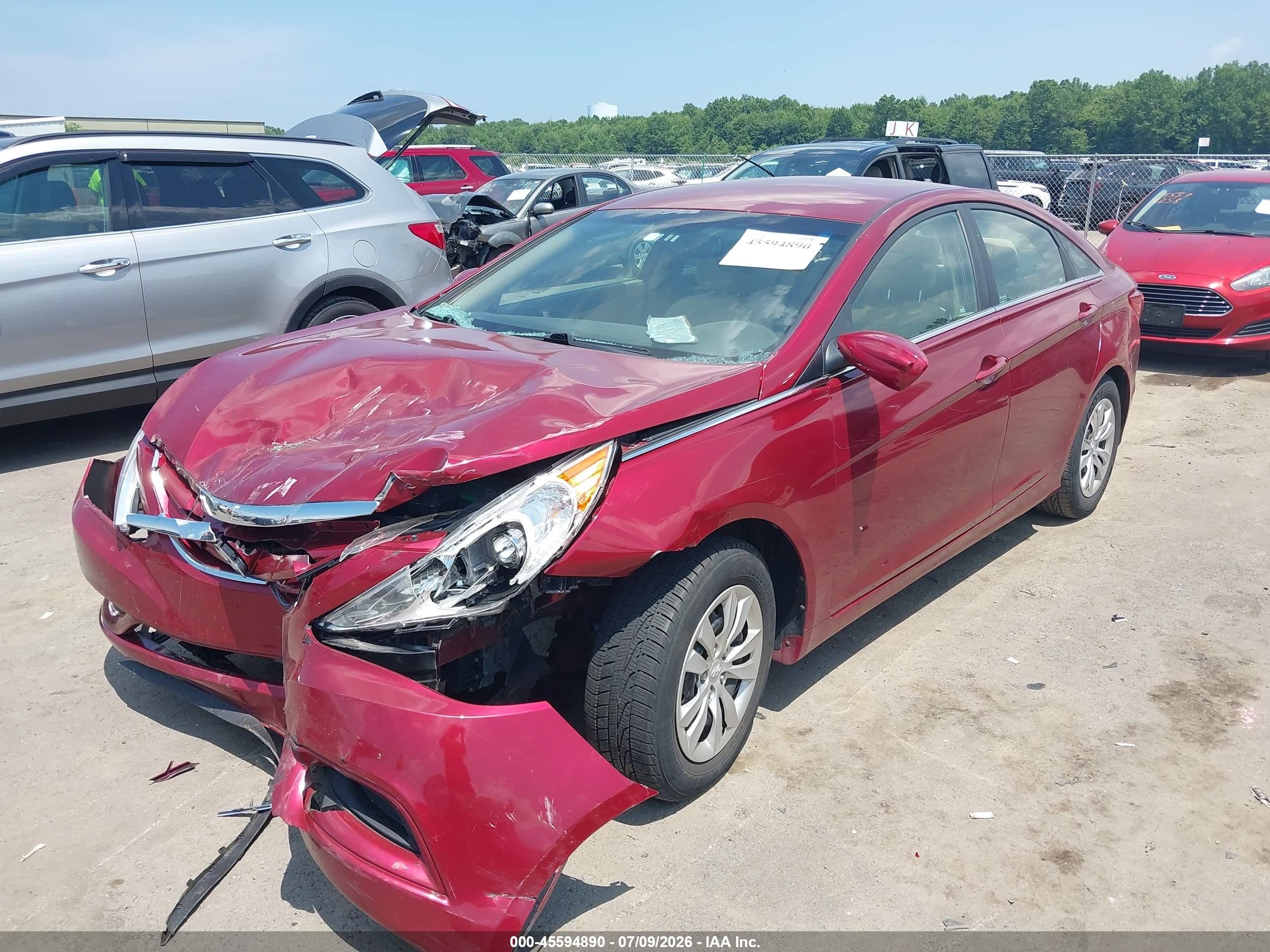 2012 Hyundai Sonata Gls Red vin: 5NPEB4AC6CH319135