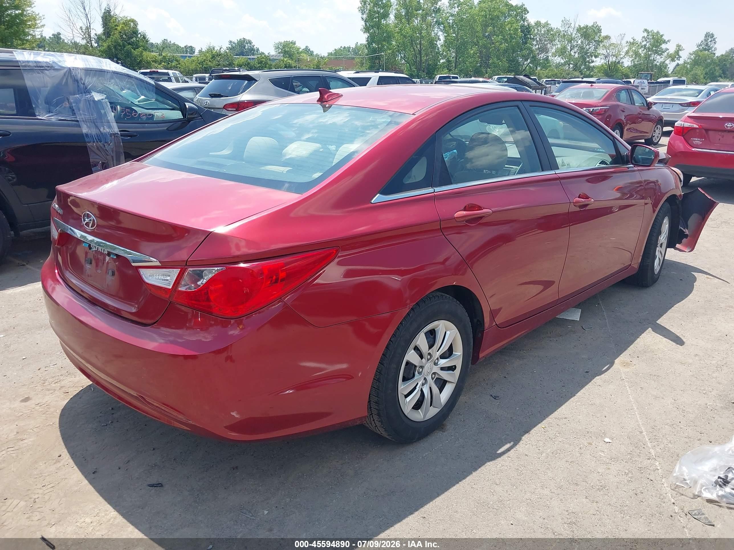 2012 Hyundai Sonata Gls Red vin: 5NPEB4AC6CH319135
