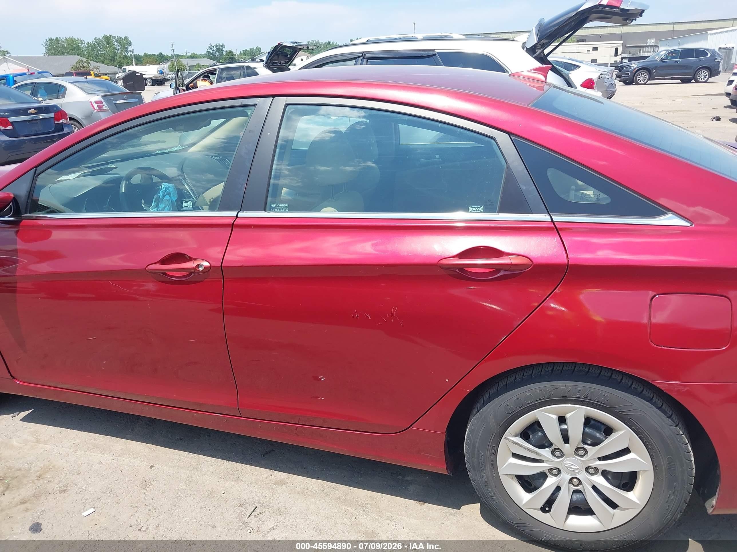 2012 Hyundai Sonata Gls Red vin: 5NPEB4AC6CH319135