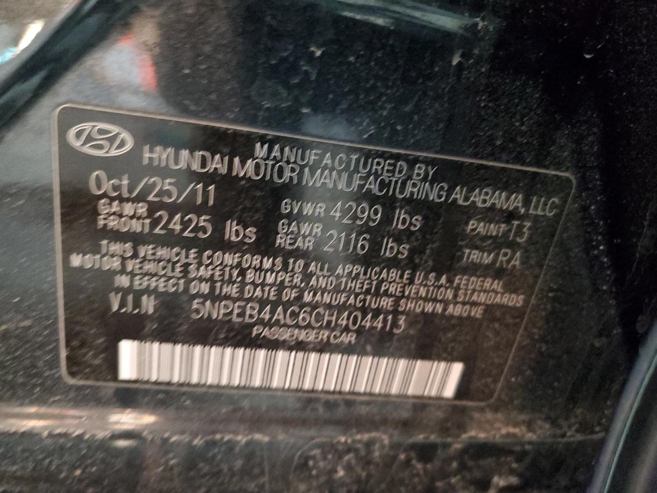 2012 Hyundai Sonata Gls Blue vin: 5NPEB4AC6CH404413