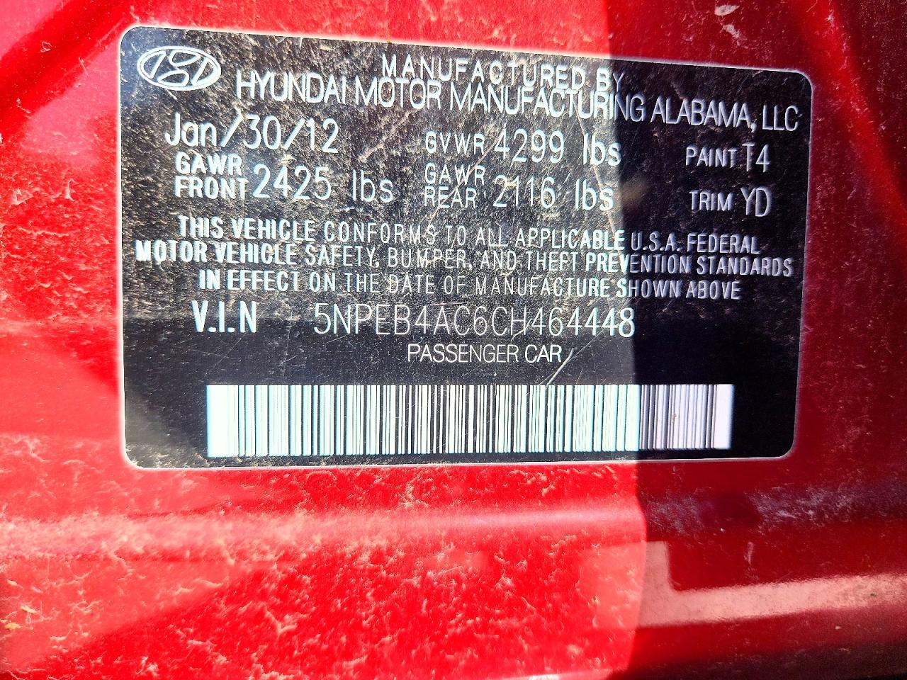 2012 Hyundai Sonata Gls Maroon vin: 5NPEB4AC6CH464448