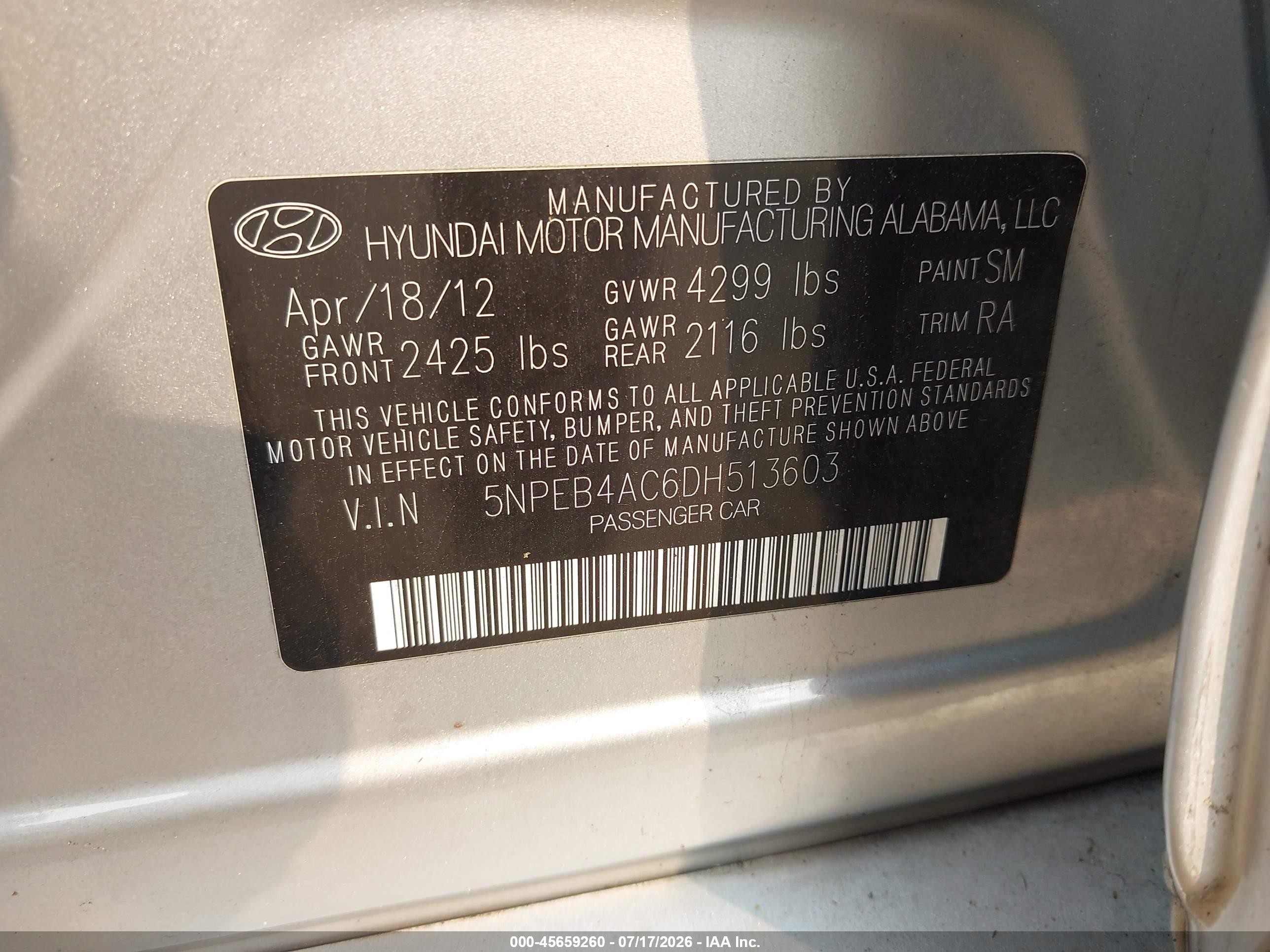 2013 Hyundai Sonata Gls Silver vin: 5NPEB4AC6DH513603
