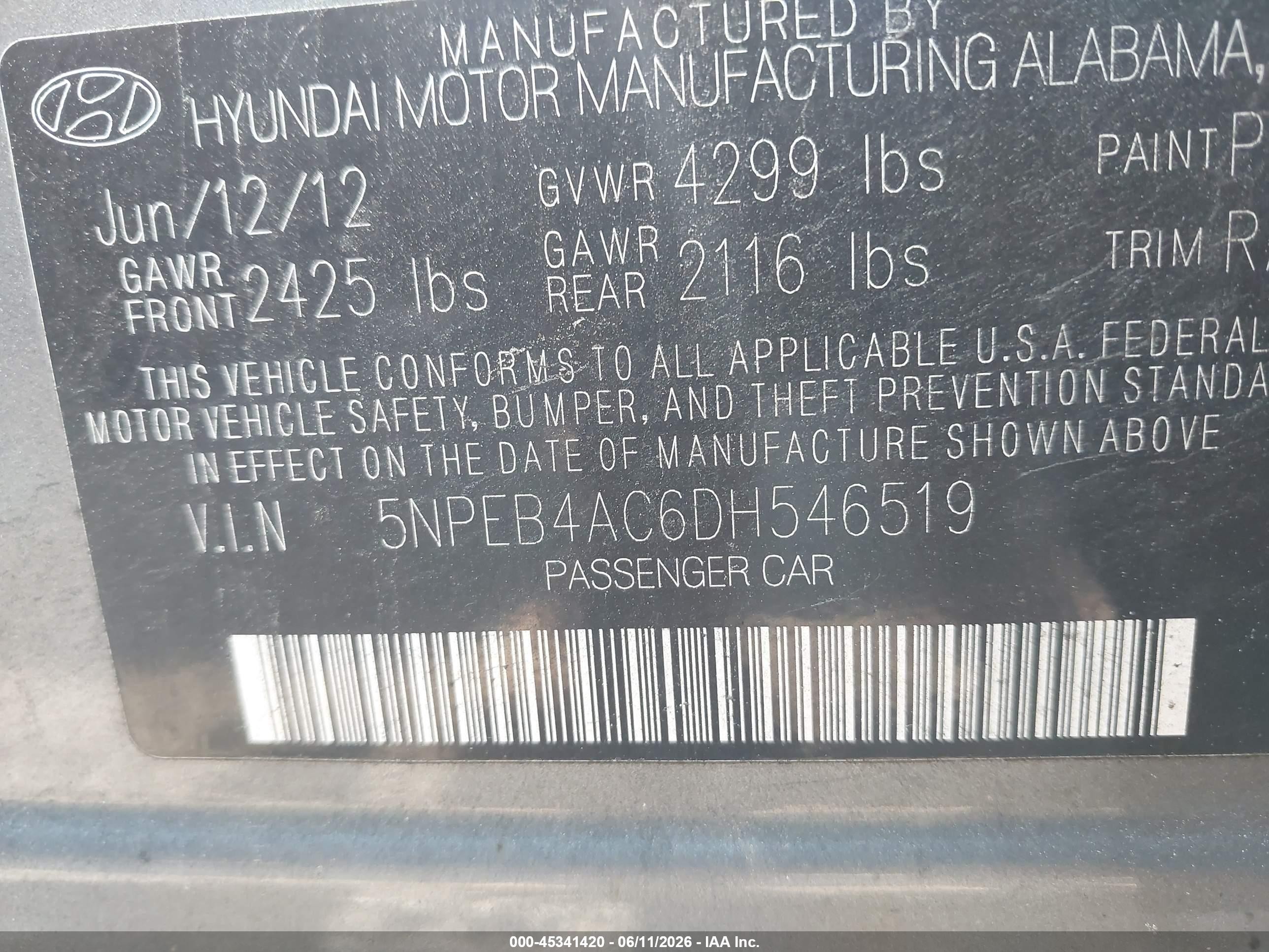 2013 Hyundai Sonata Gls Gray vin: 5NPEB4AC6DH546519