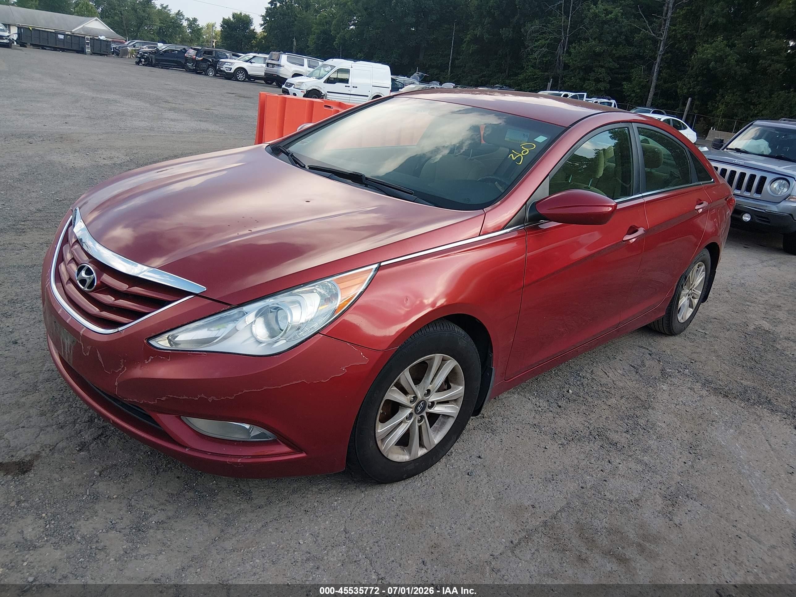2013 Hyundai Sonata Gls Red vin: 5NPEB4AC6DH569539