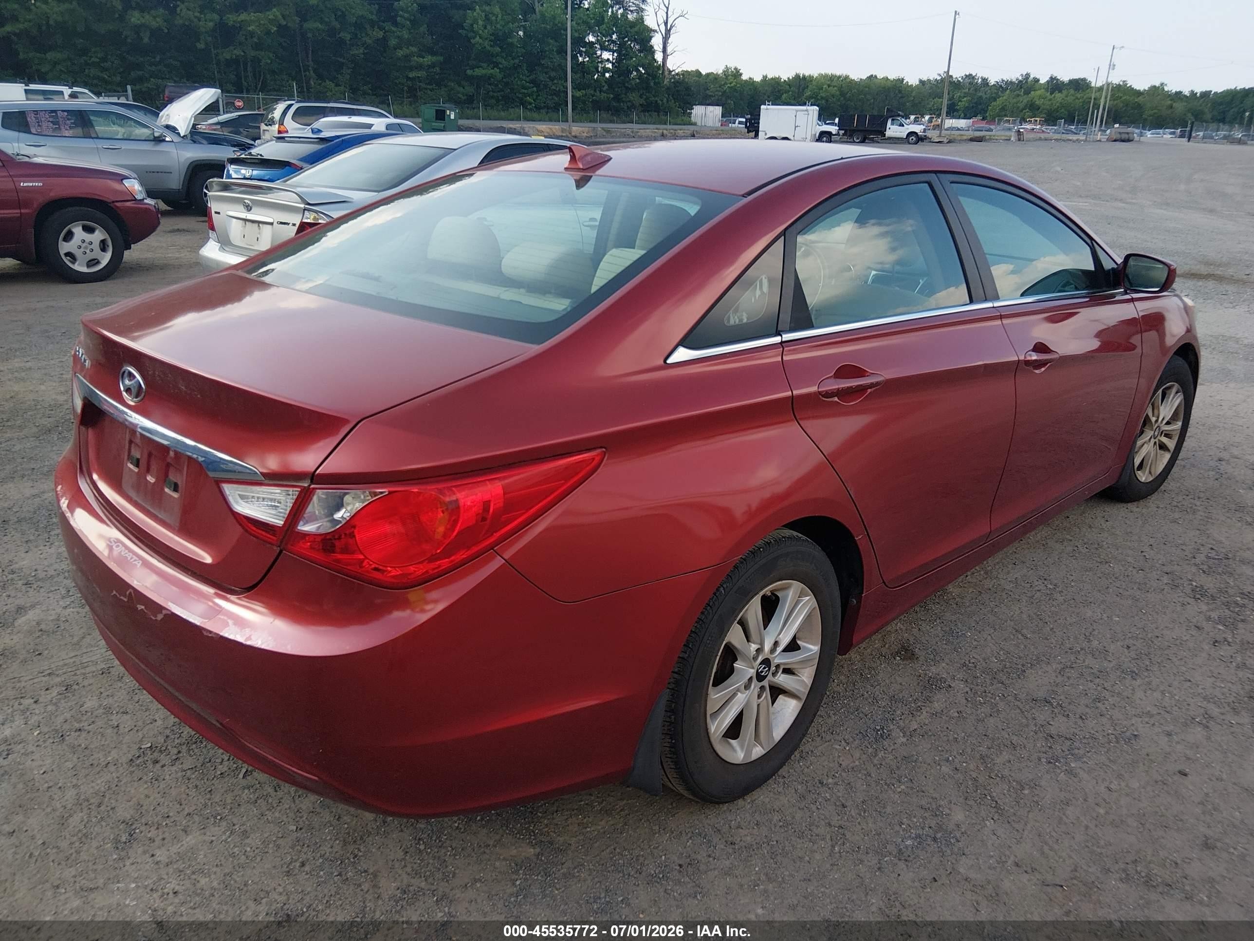 2013 Hyundai Sonata Gls Red vin: 5NPEB4AC6DH569539