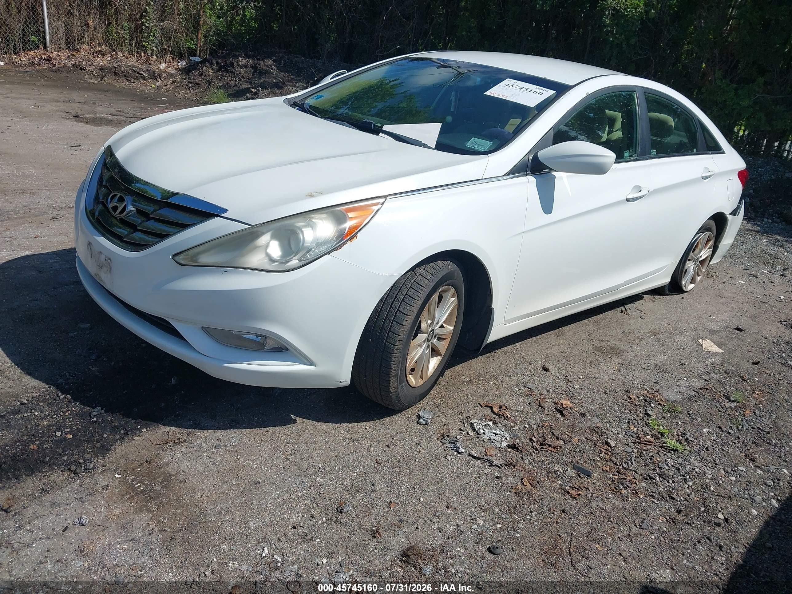 2013 Hyundai Sonata Gls White vin: 5NPEB4AC6DH598023