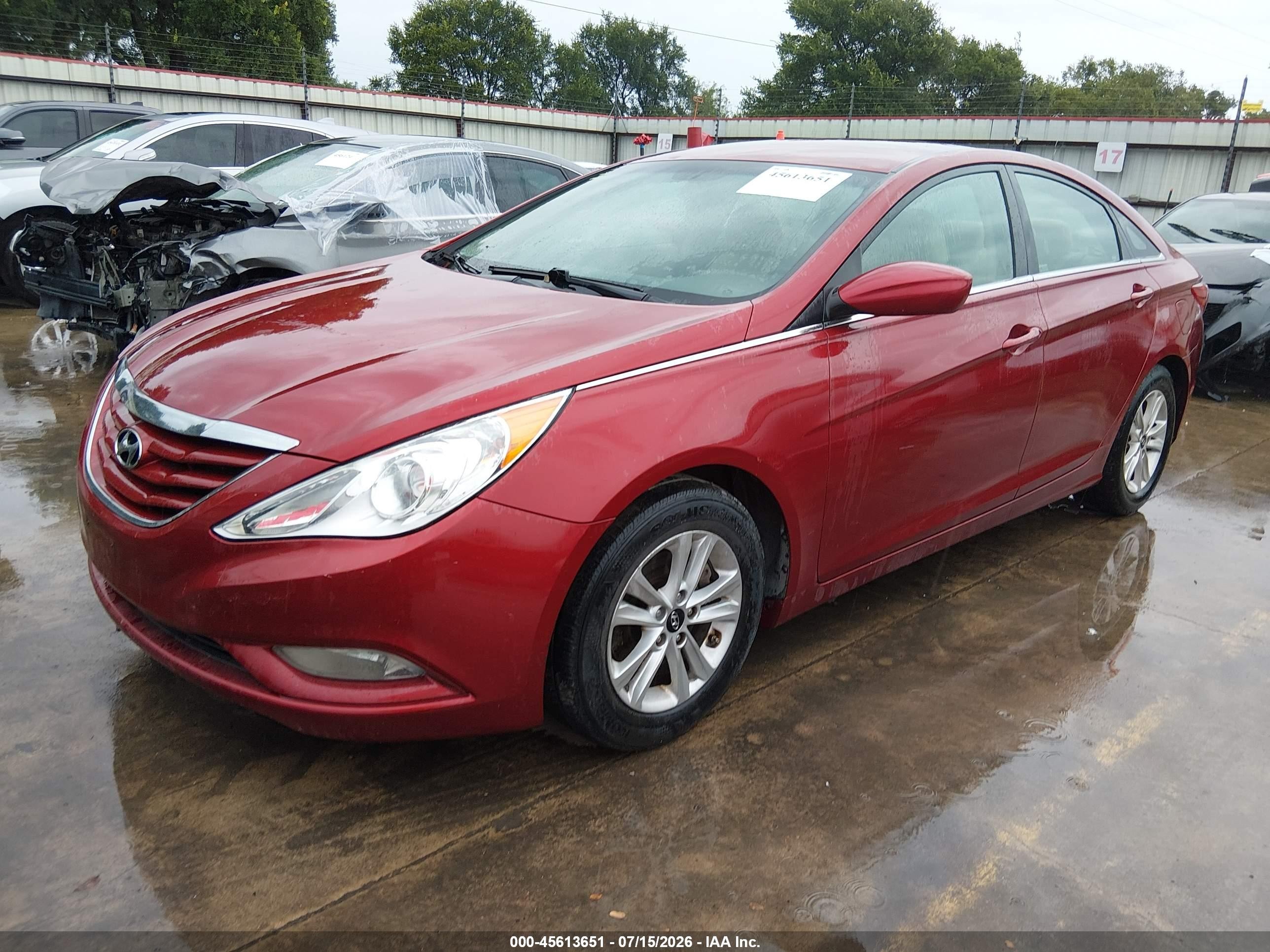 2013 Hyundai Sonata Gls Red vin: 5NPEB4AC6DH621199