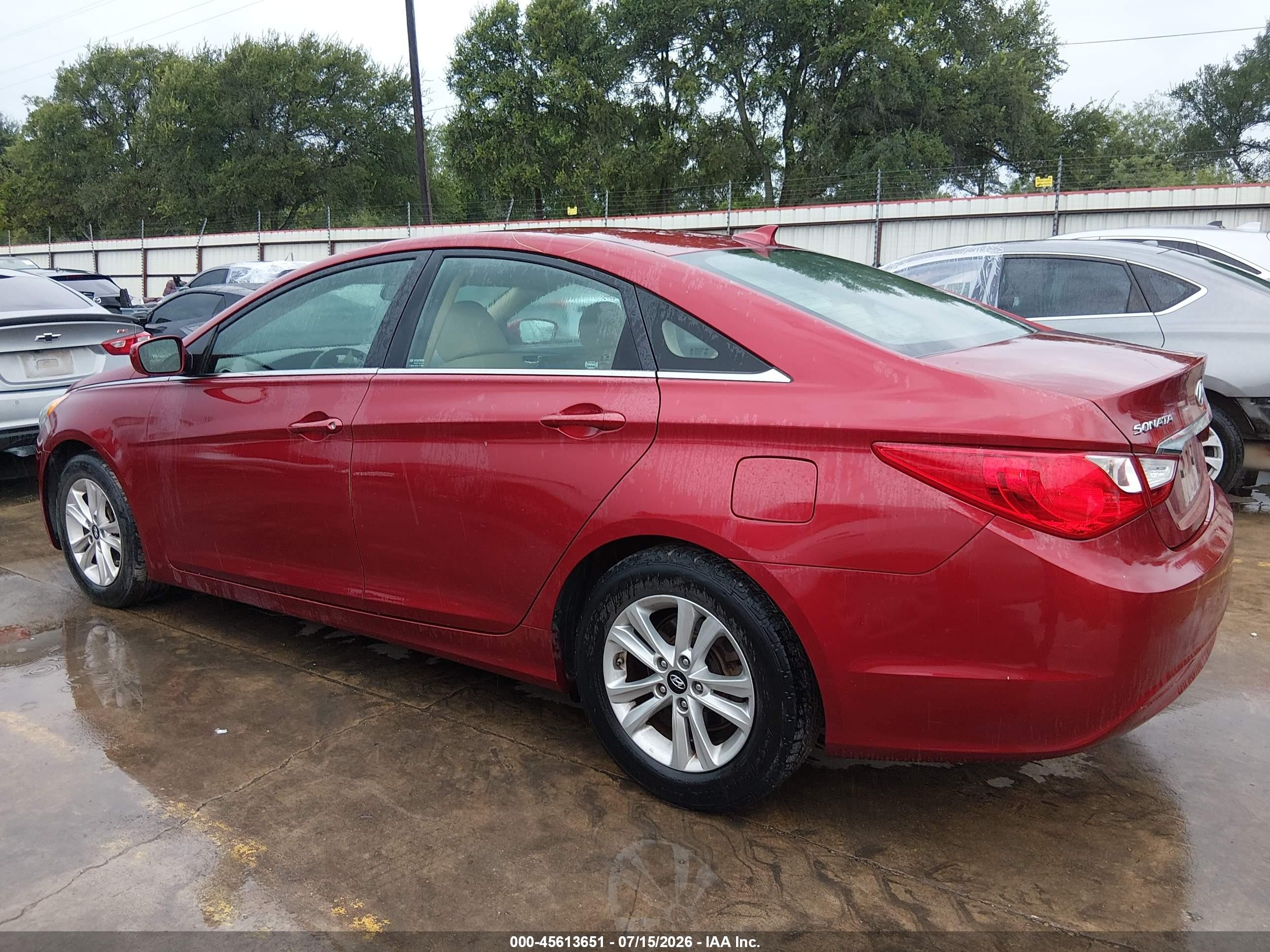 2013 Hyundai Sonata Gls Red vin: 5NPEB4AC6DH621199