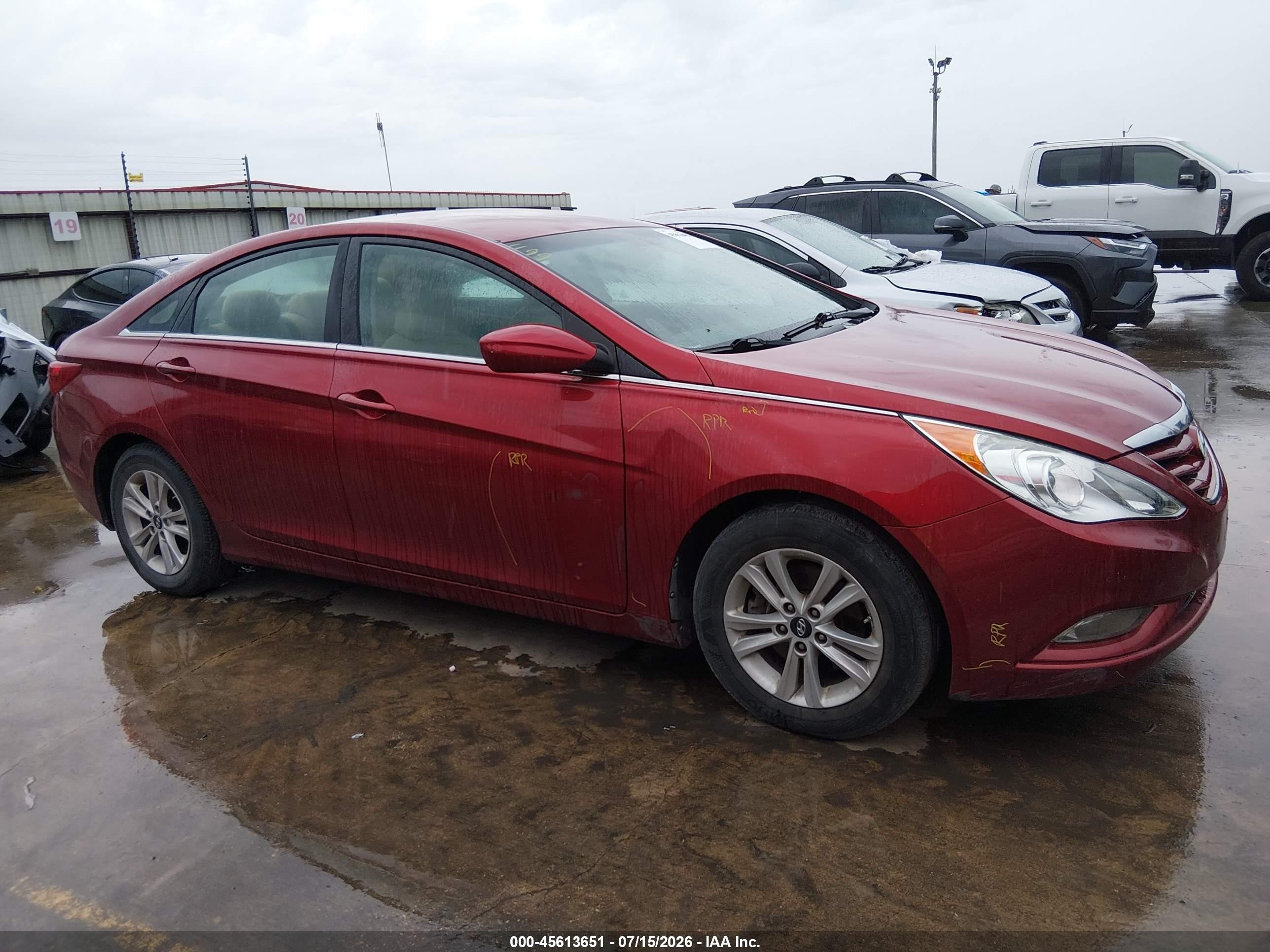 2013 Hyundai Sonata Gls Red vin: 5NPEB4AC6DH621199