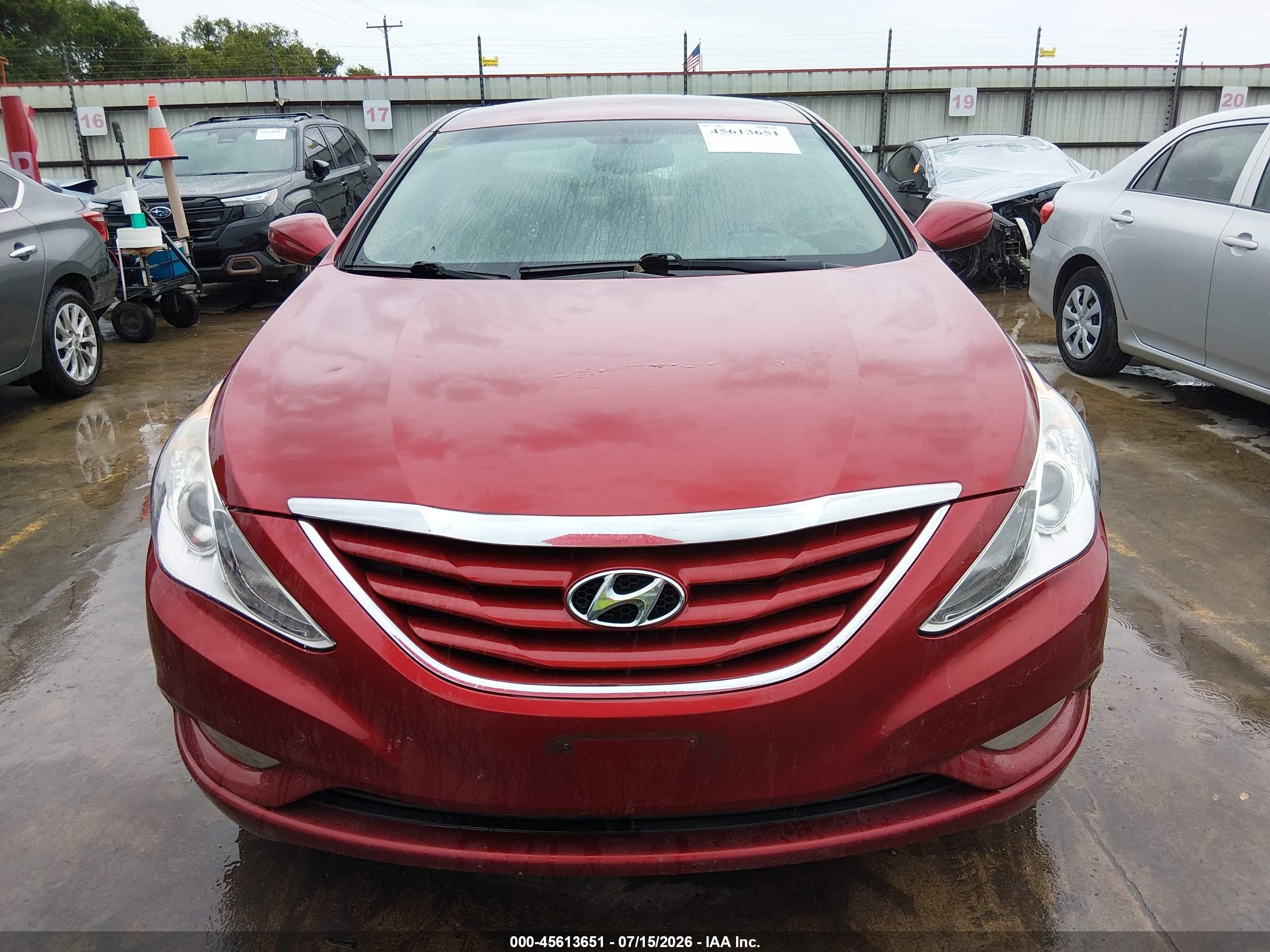 2013 Hyundai Sonata Gls Red vin: 5NPEB4AC6DH621199