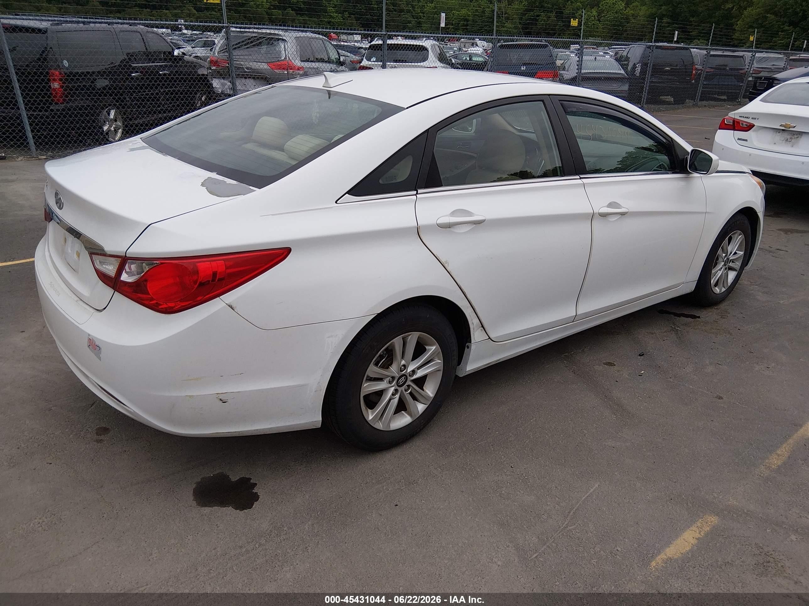 2013 Hyundai Sonata Gls White vin: 5NPEB4AC6DH726650