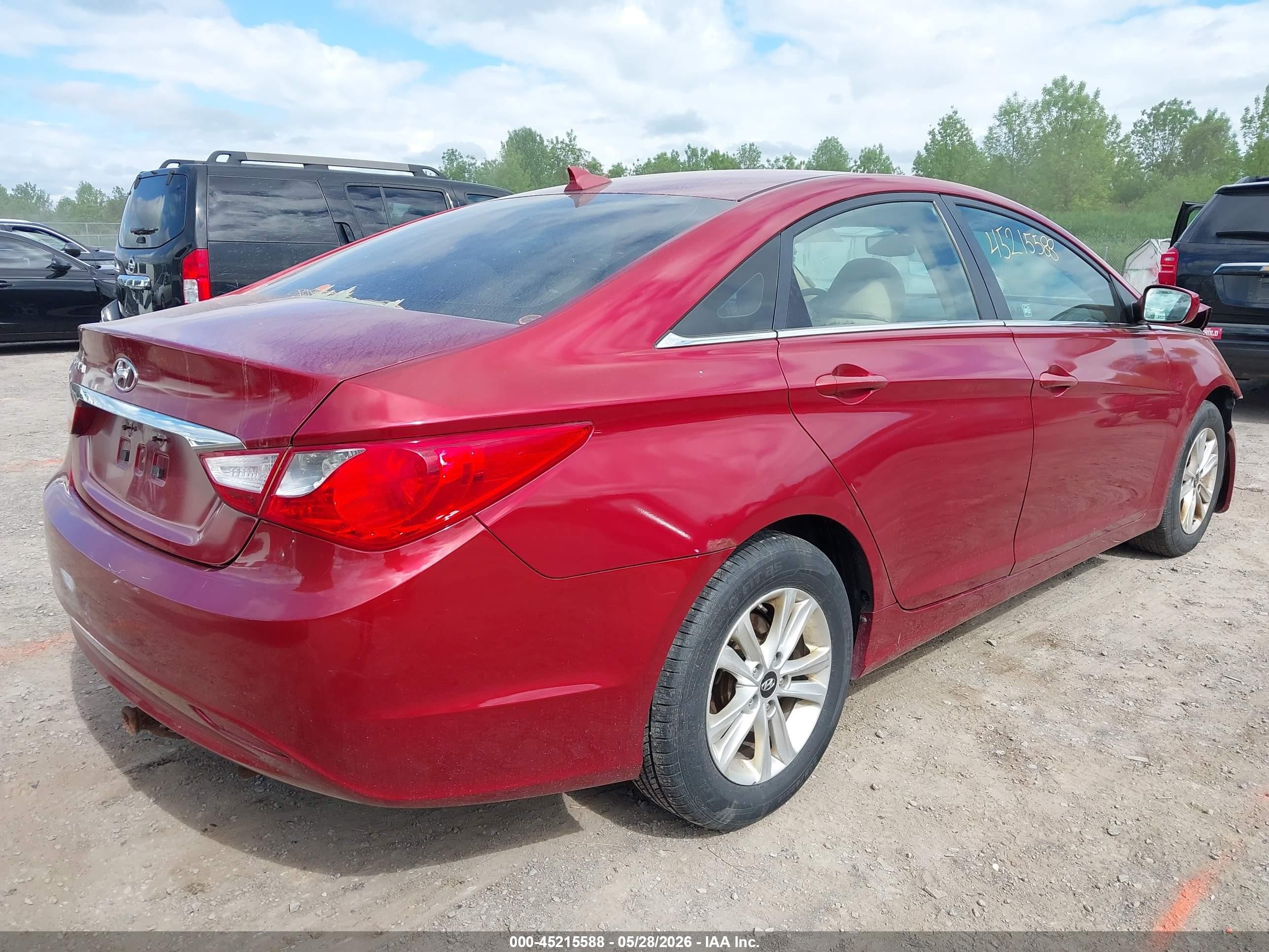 2013 Hyundai Sonata Gls Red vin: 5NPEB4AC6DH736479