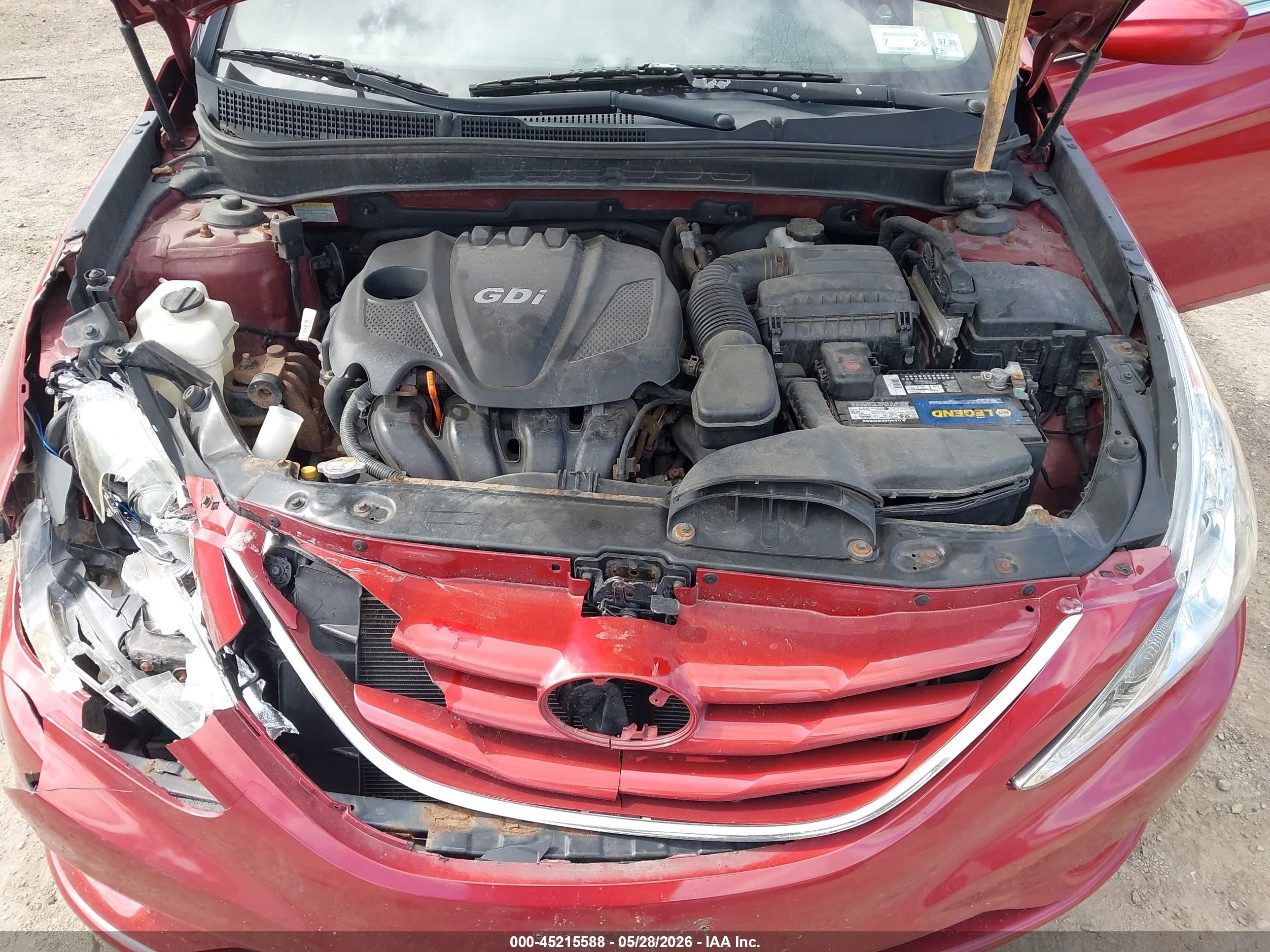 2013 Hyundai Sonata Gls Red vin: 5NPEB4AC6DH736479